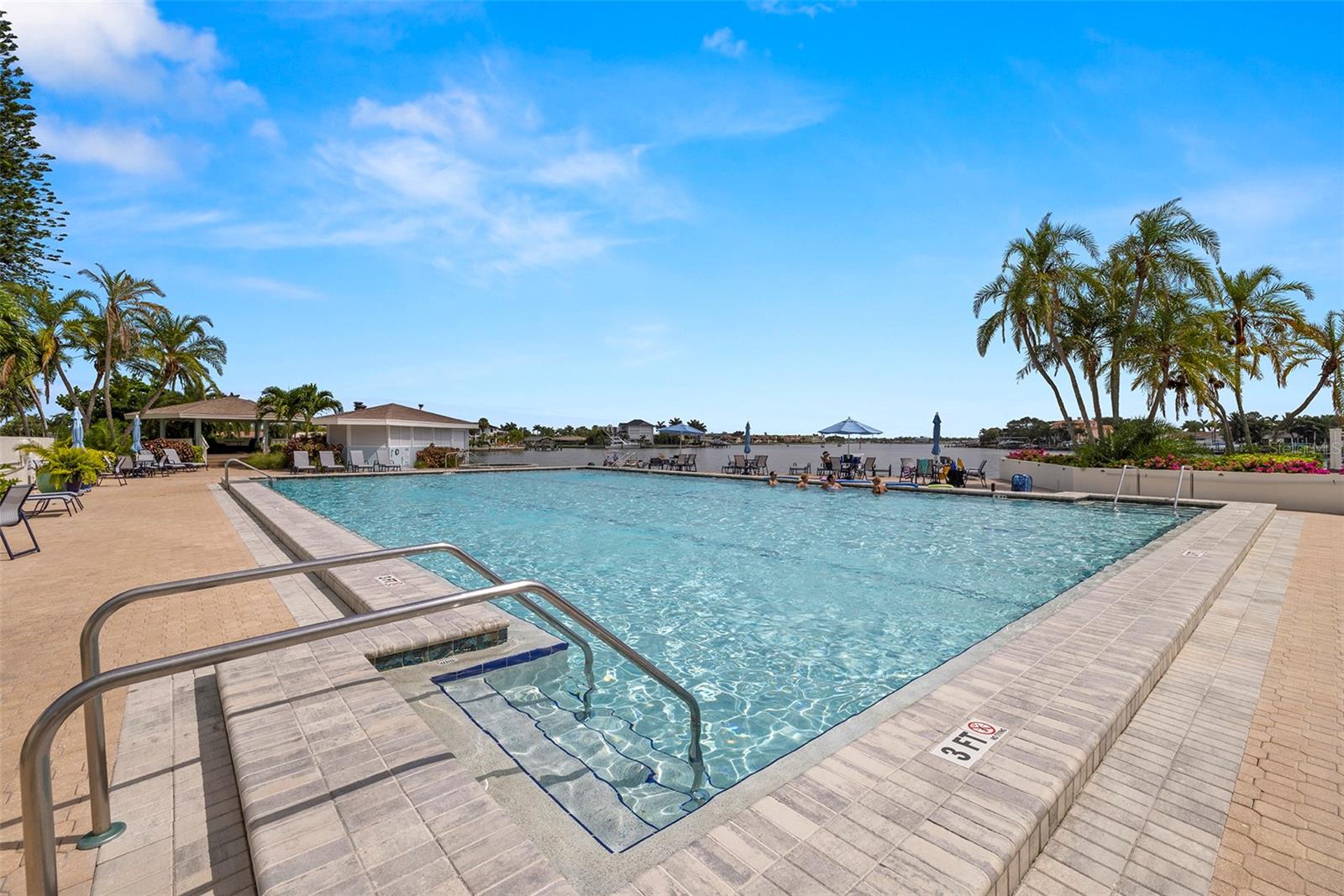 Heated waterfront pool
