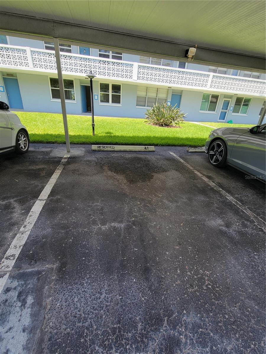 Assigned carport 41 directly below unit
