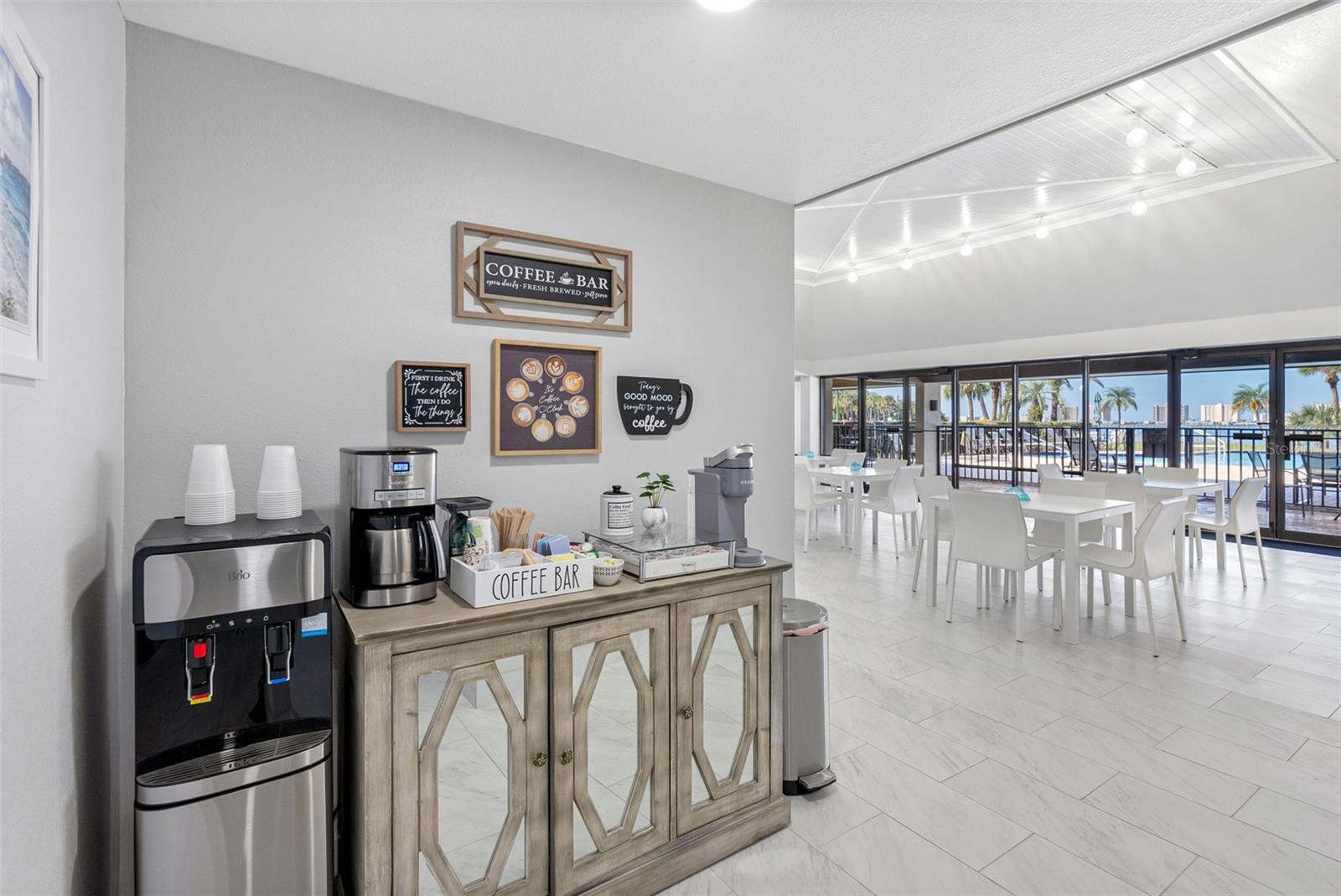 Complimentary Coffee Bar in Clubhouse