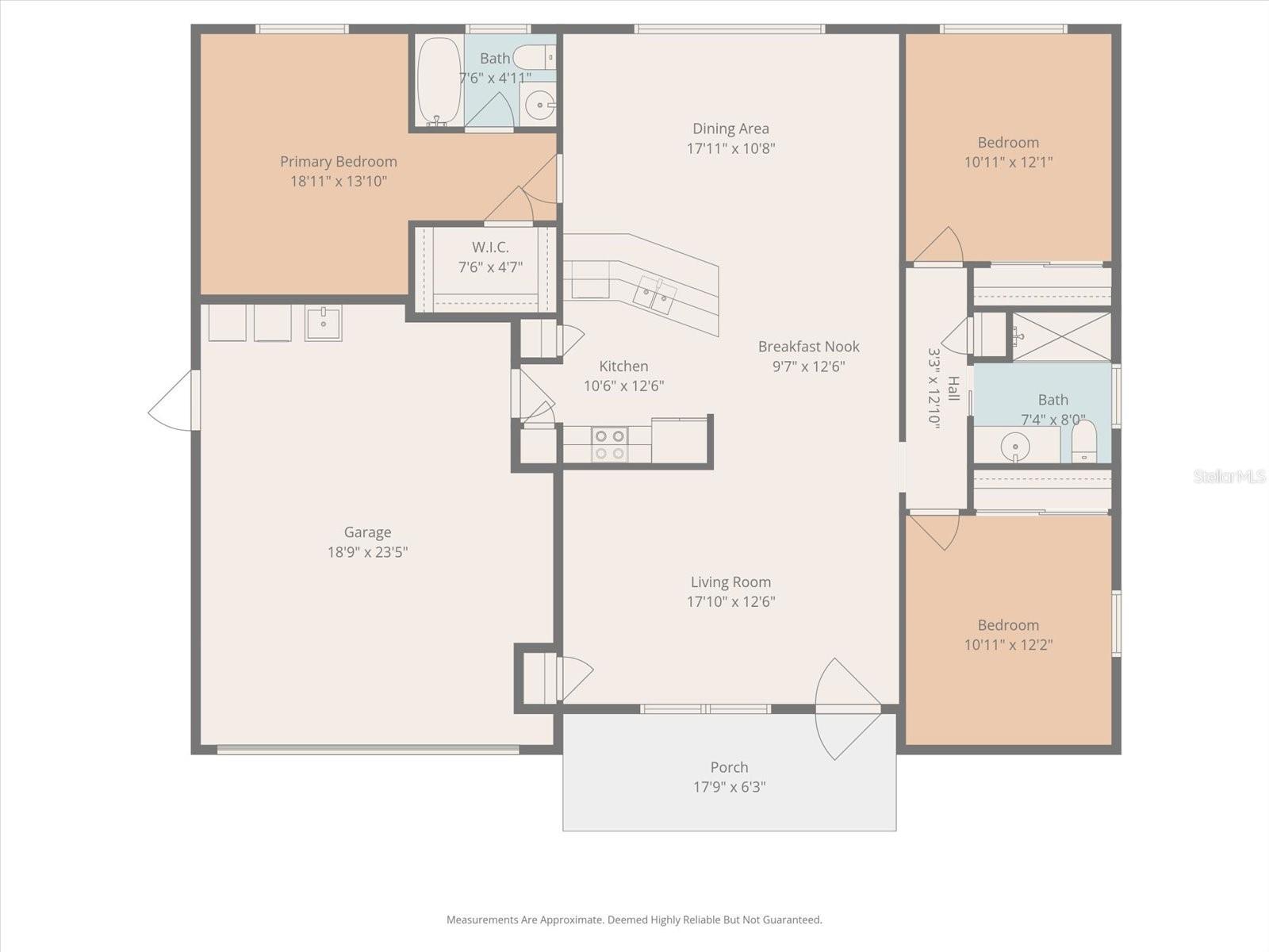 Measurements are approximate