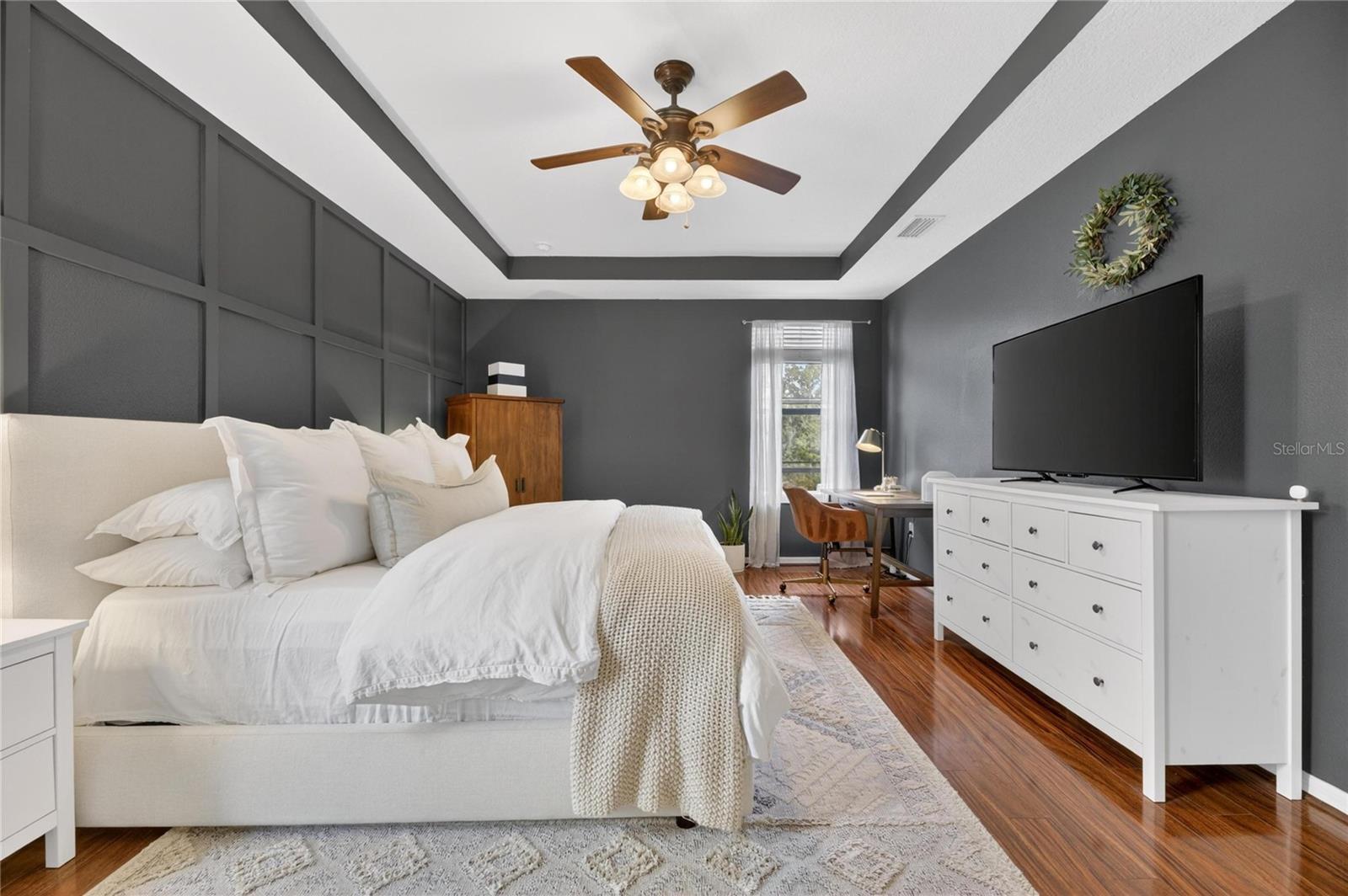 Primary Bedroom has a tray ceiling