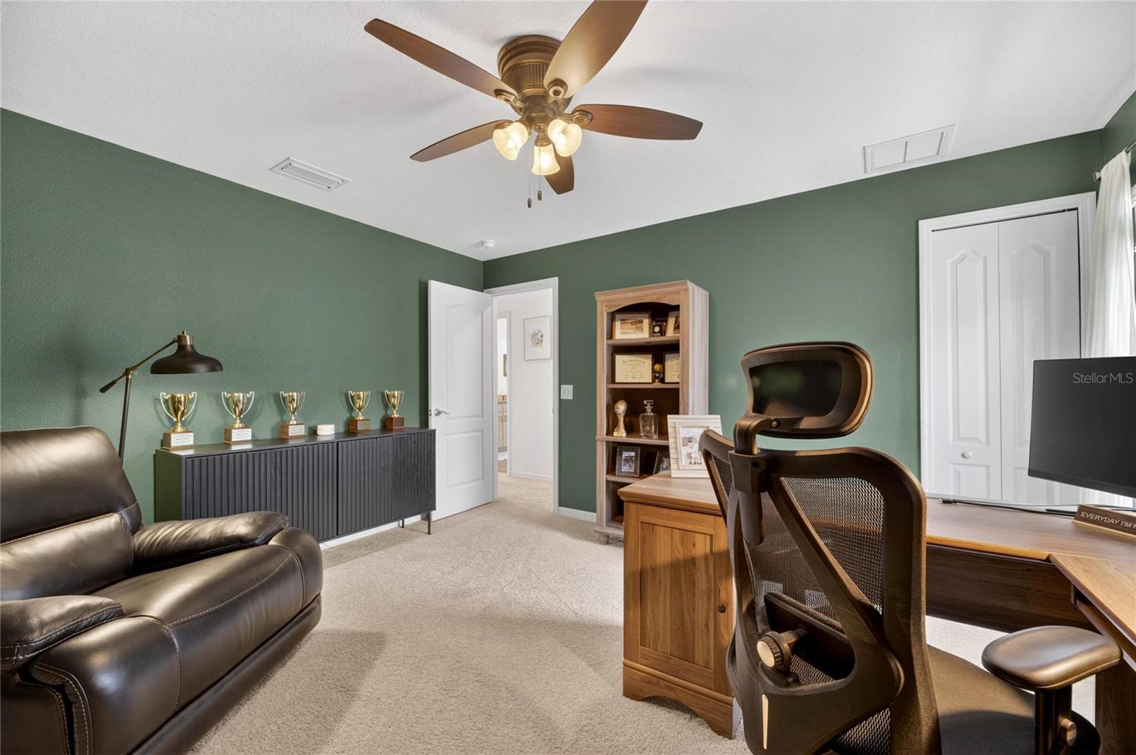 Overhead fans in all the bedrooms.