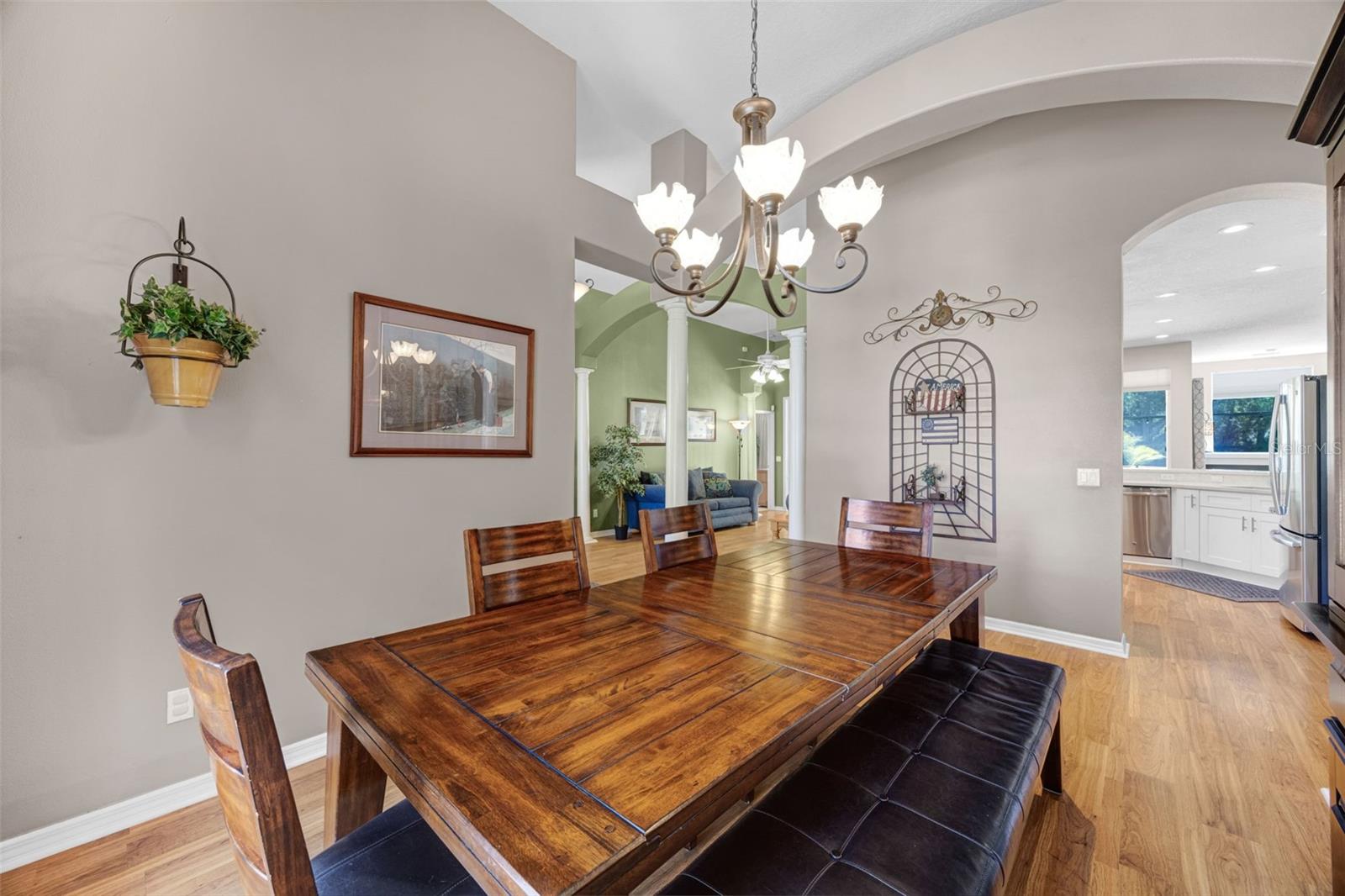 The Dining Room is adjacent to the Kitchen.