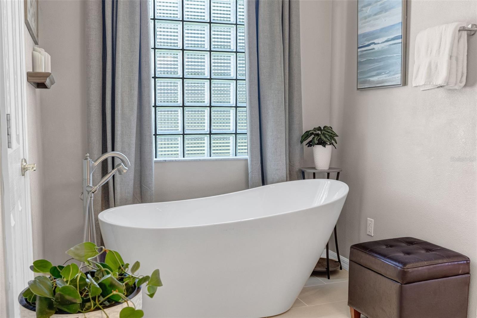 Enjoy soaking in your own free-standing tub!