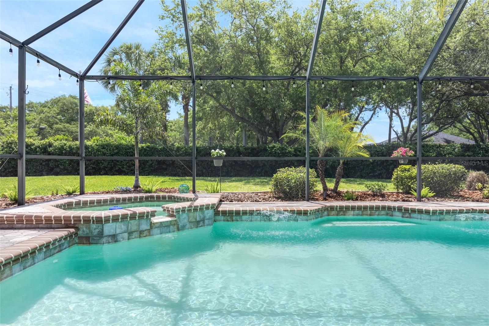 The pool and jacuzzi have fountain features that you can hear from inside the home...very soothing.