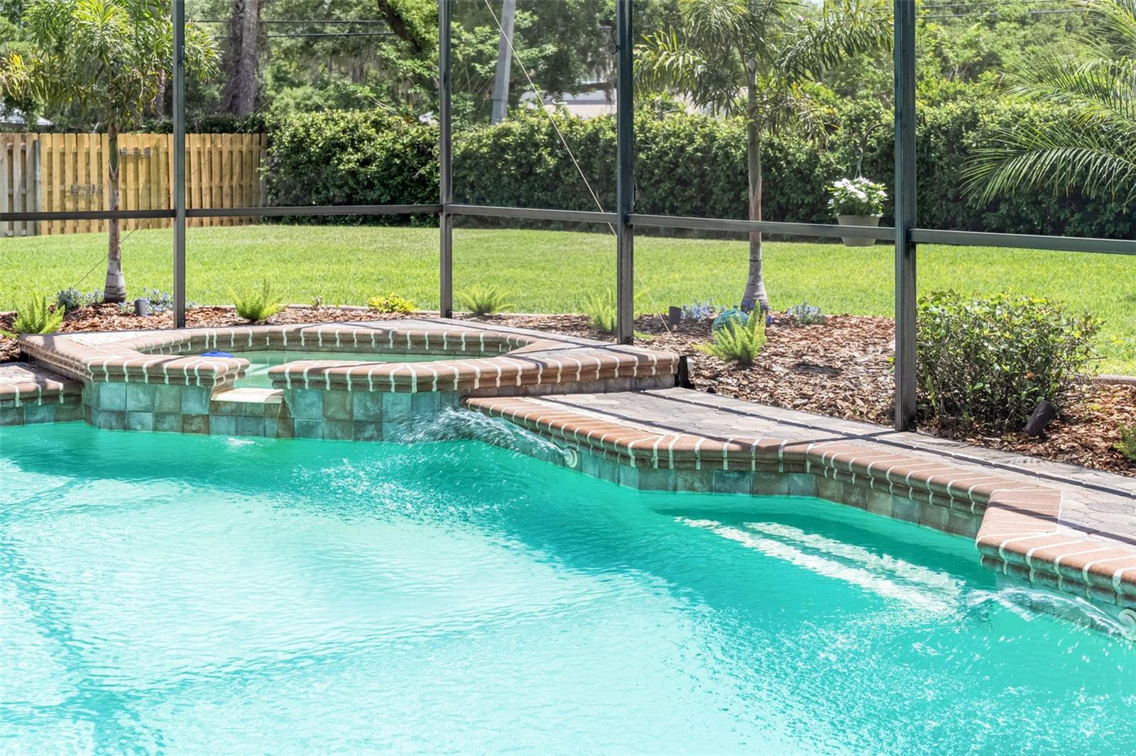 The pool and jacuzzi have fountain features that you can hear from inside the home...very soothing.