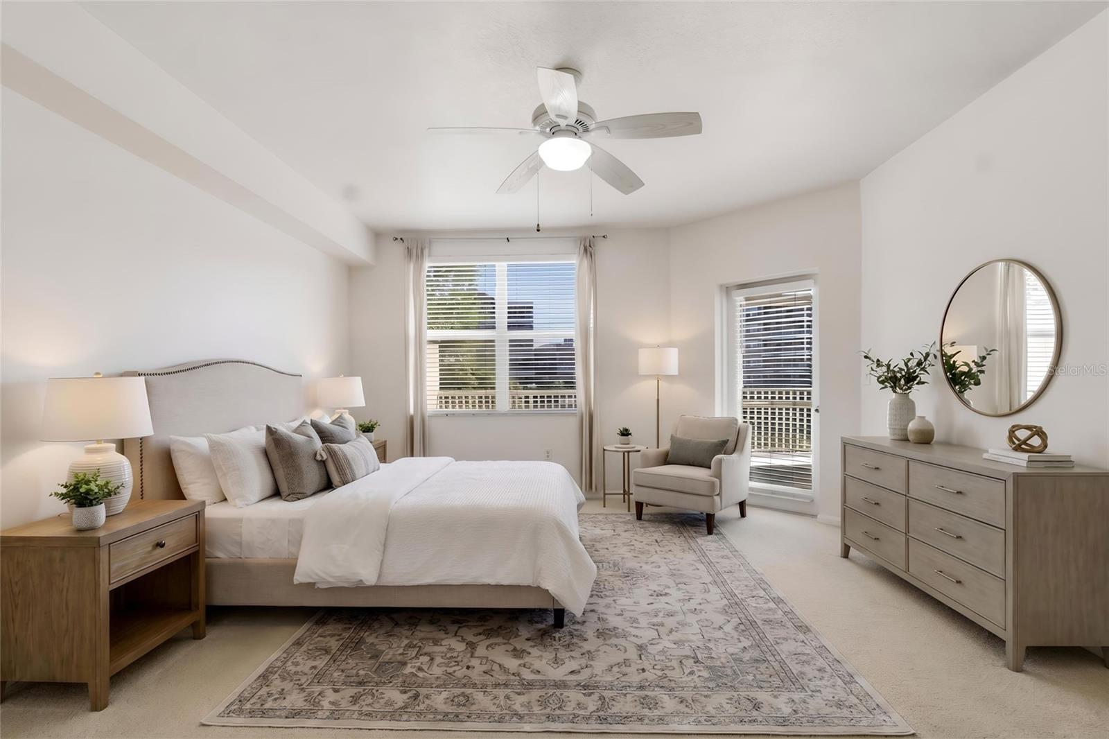 Primary Bedroom Staged