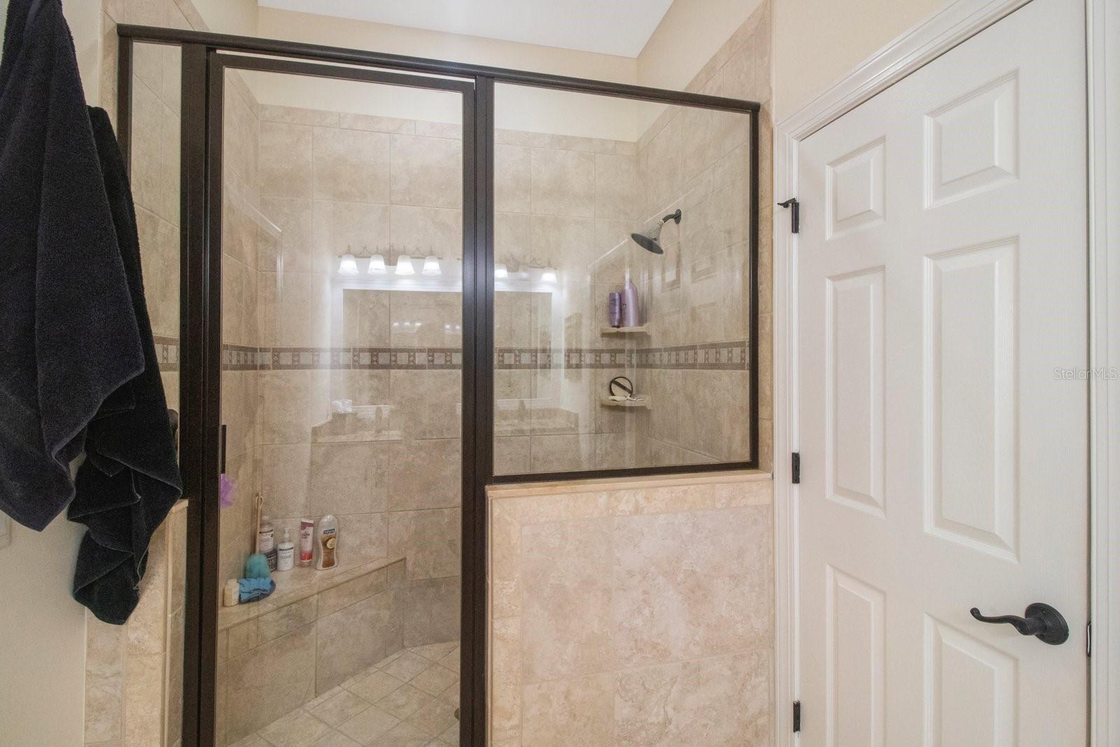 Walk in glass shower