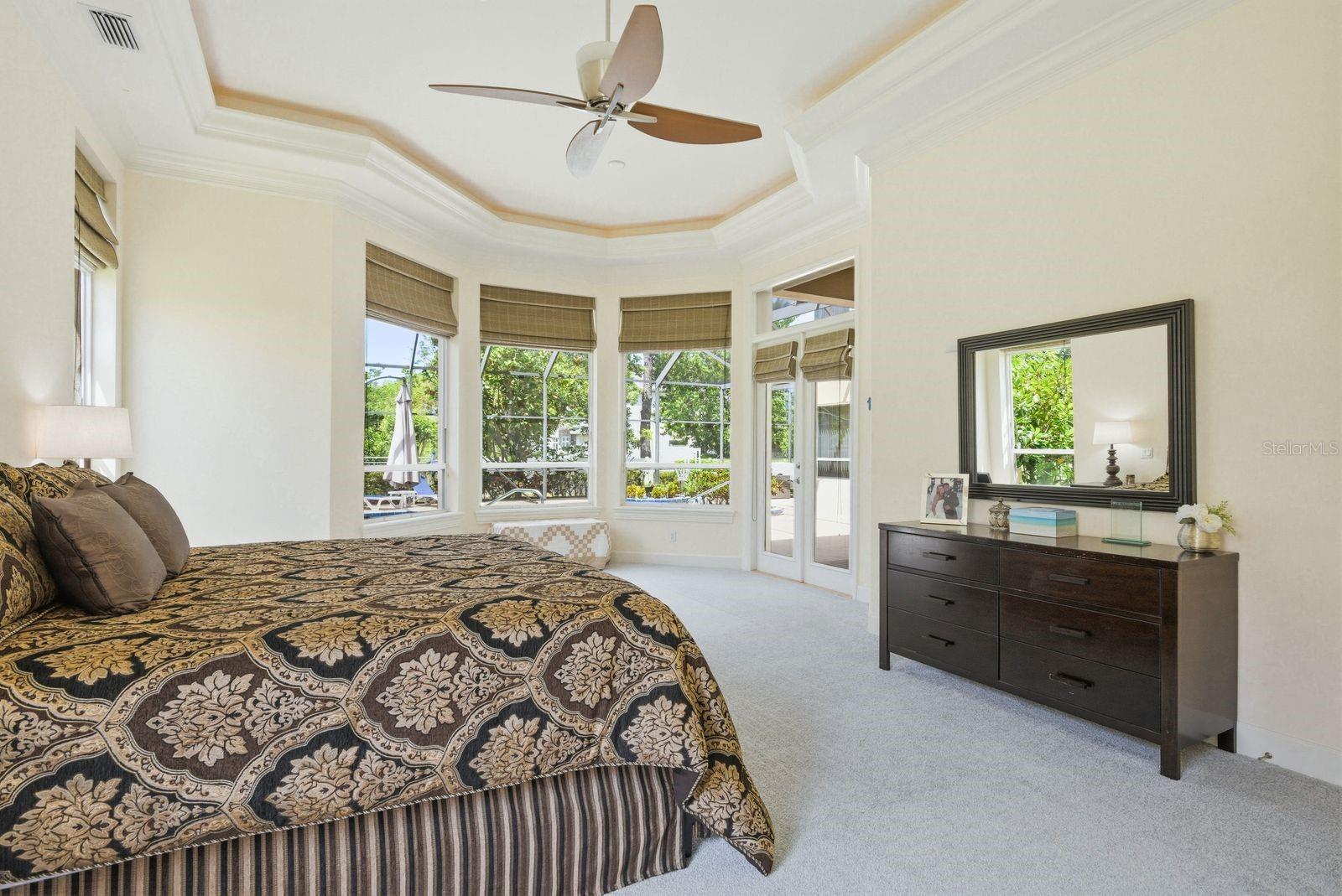 Primary suite w/ pool views, tray ceilings & new carpet · 976 Cypress Cove Way Tarpon Springs FL 34688