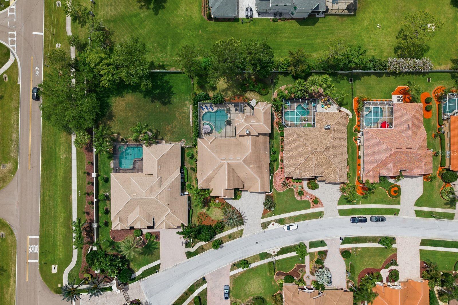 Aerial view, pool & private lot · 976 Cypress Cove Way Tarpon Springs FL 34688