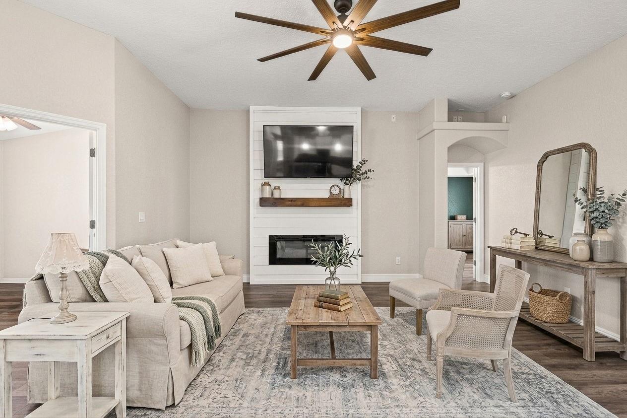 Virtually Staged Living Area of Main Home