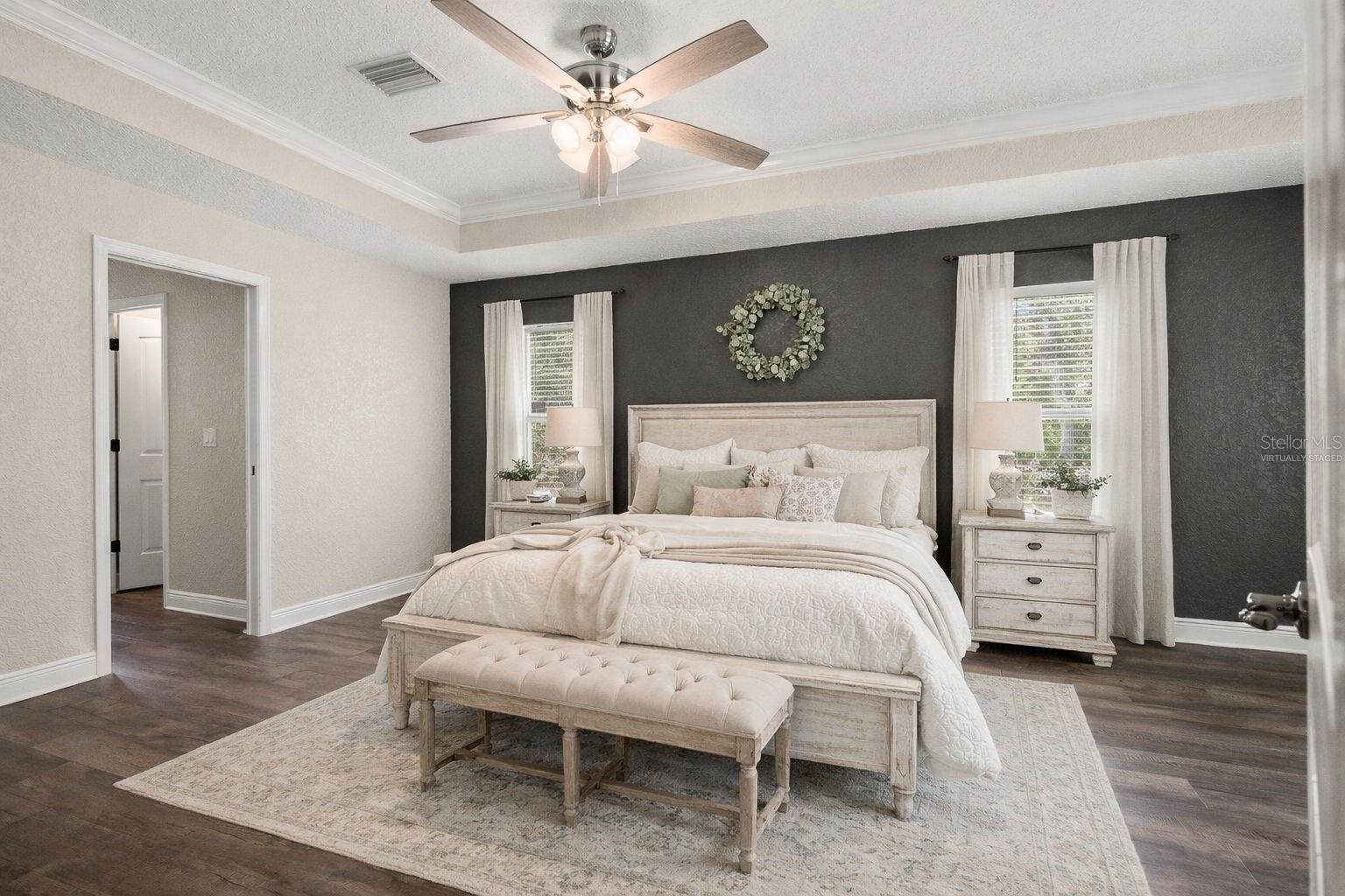 Virtually Staged Primary Bedroom