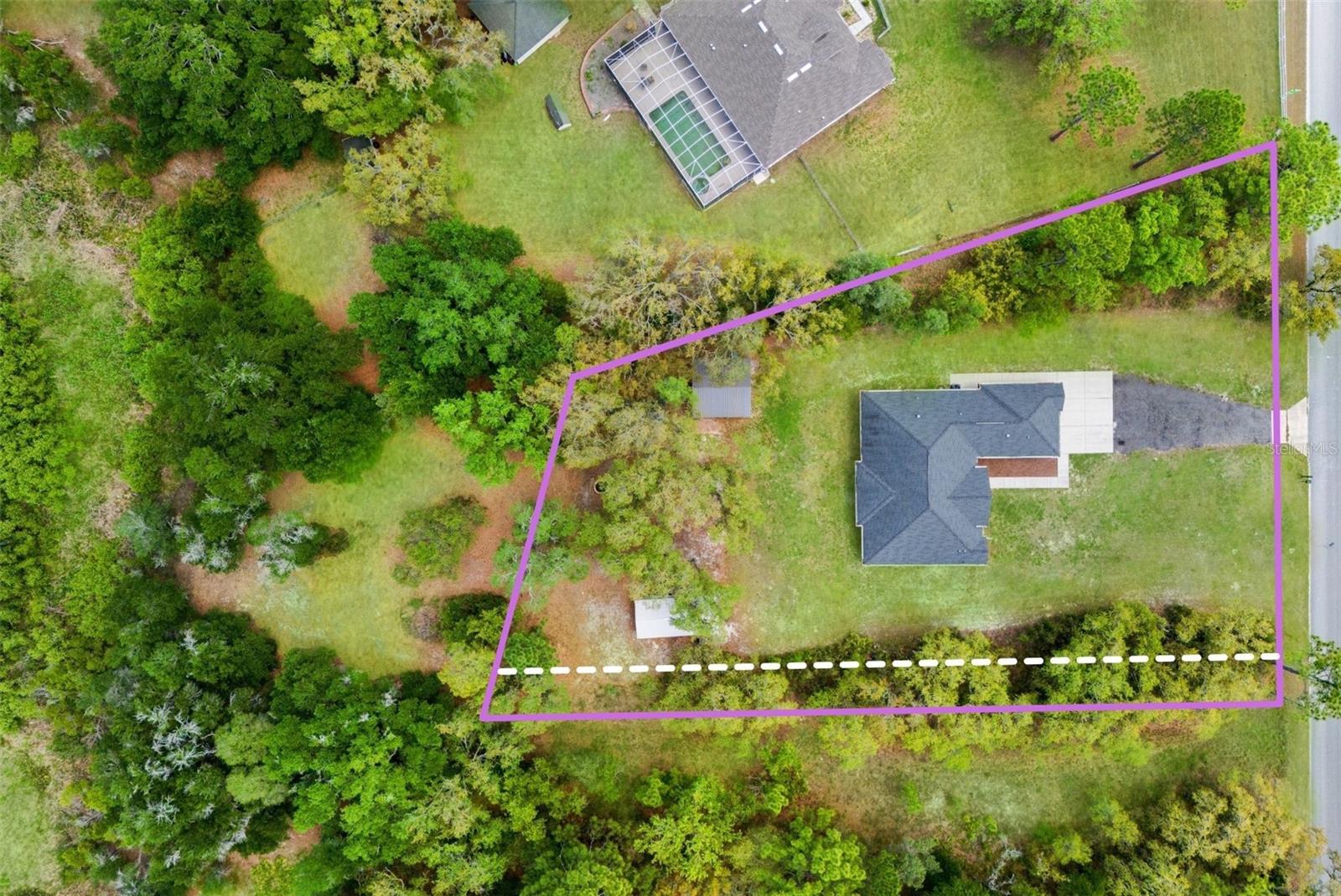 Lot Outline of 1.6 Acres