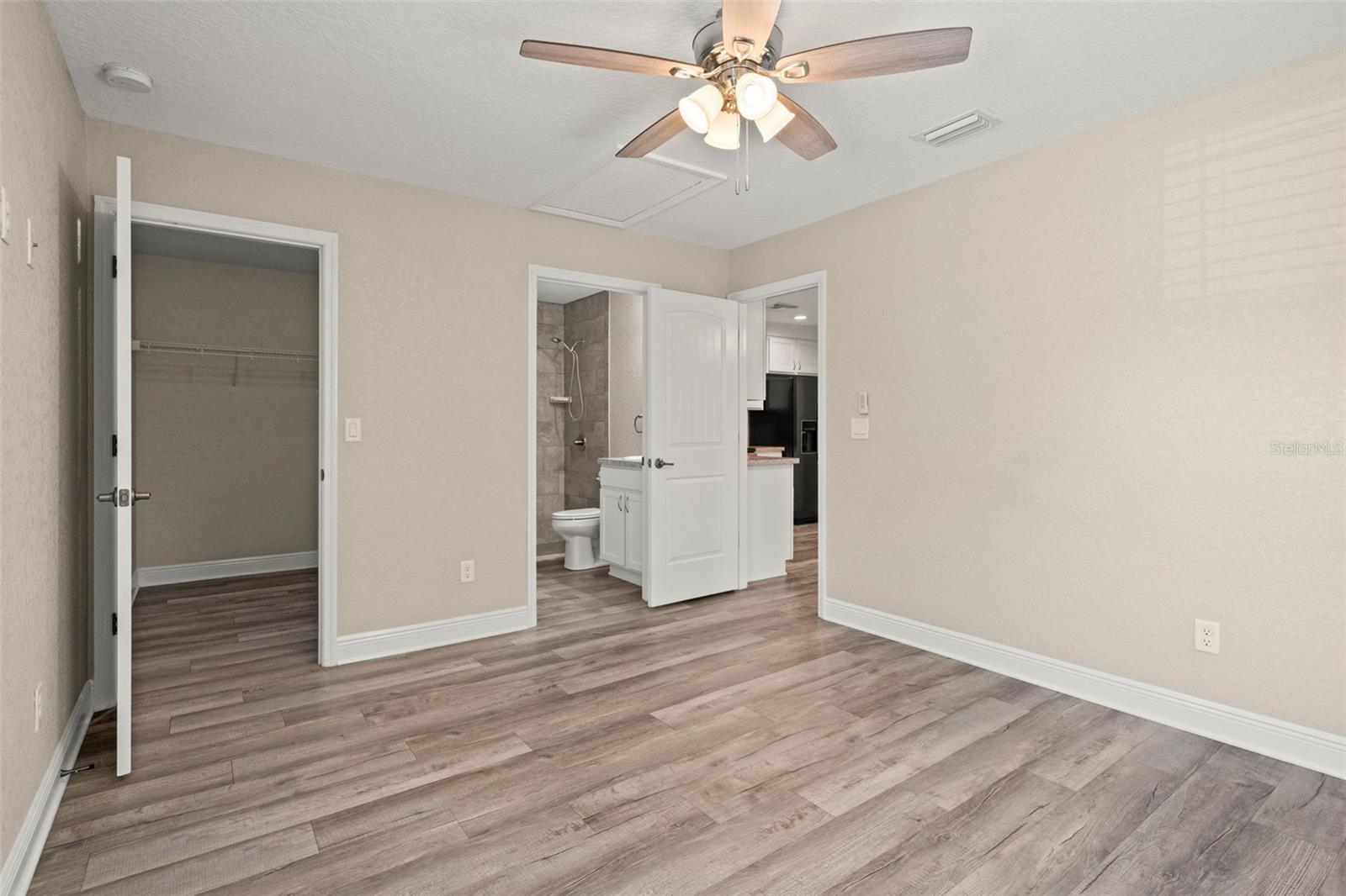 Guest Home Bedroom with view to Kitchen