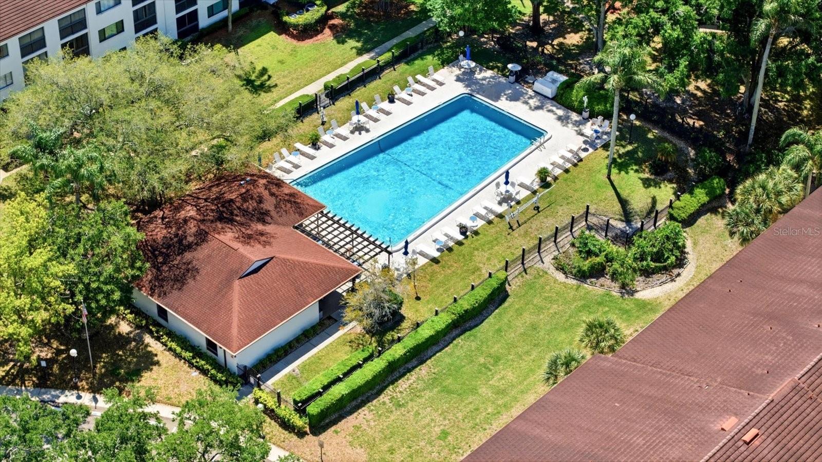 Aerial View of Community Pool