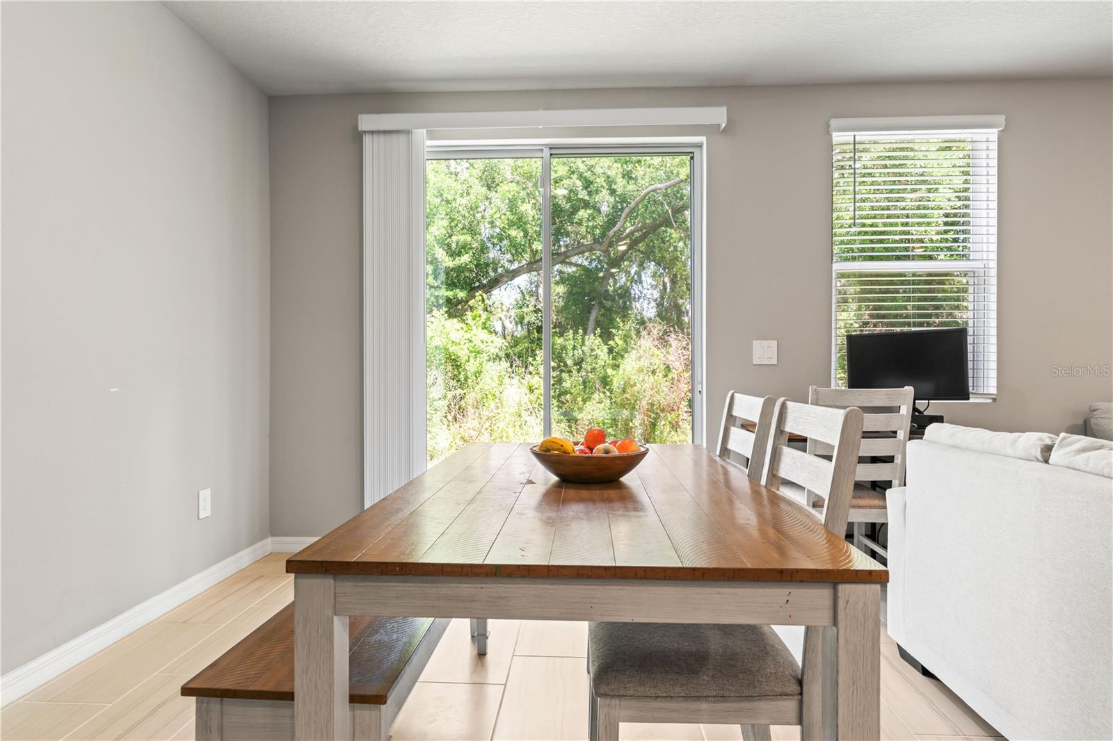 Dining space with outdoor views