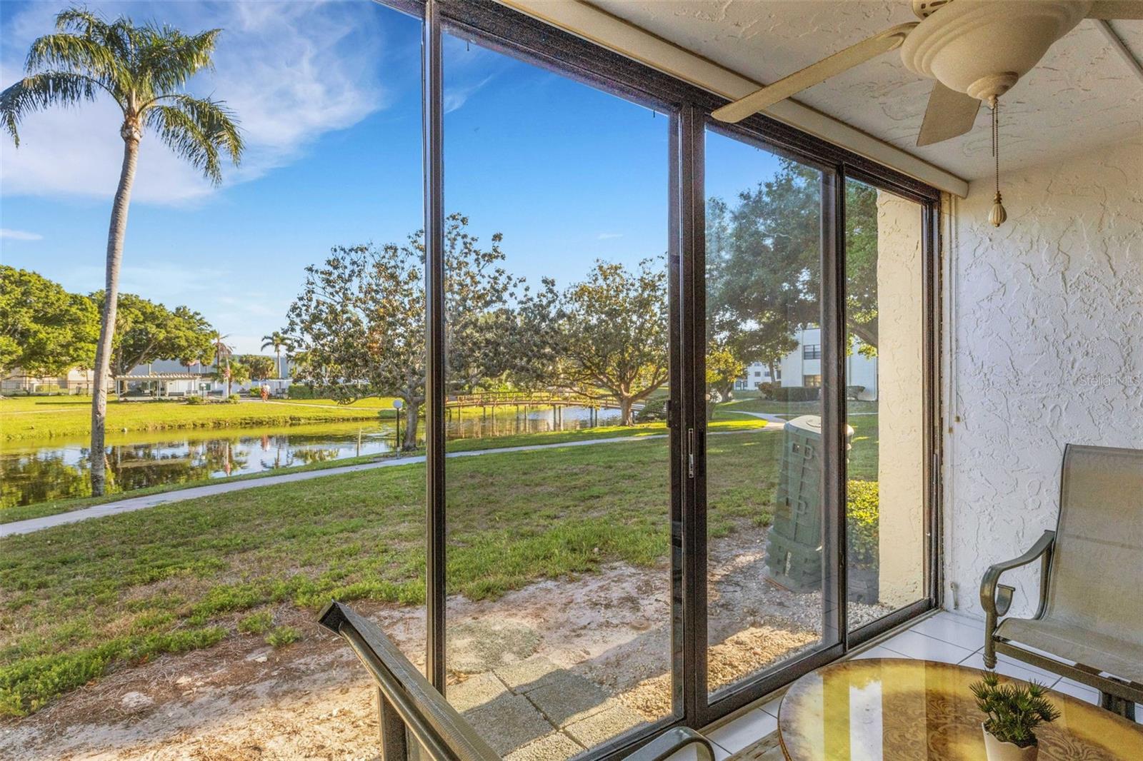 Screened Florida room with view
