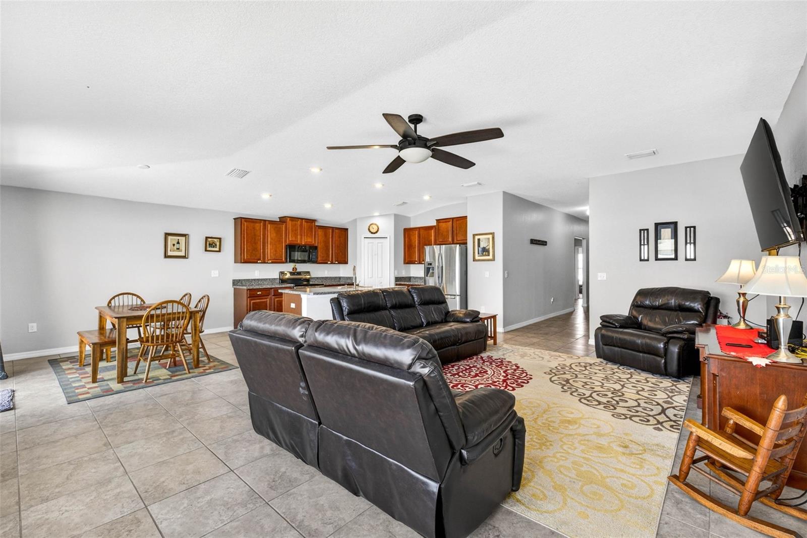 Living/Kitchen/Dining areas