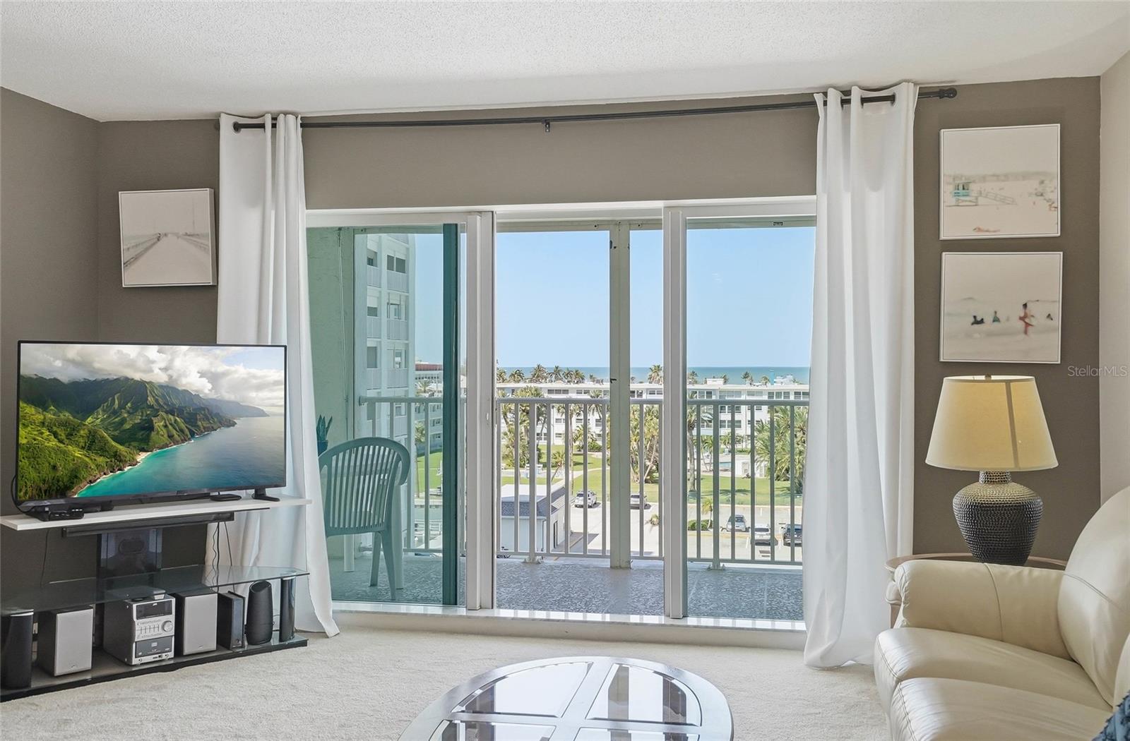 Living Room with views of the Gulf of Mexico.