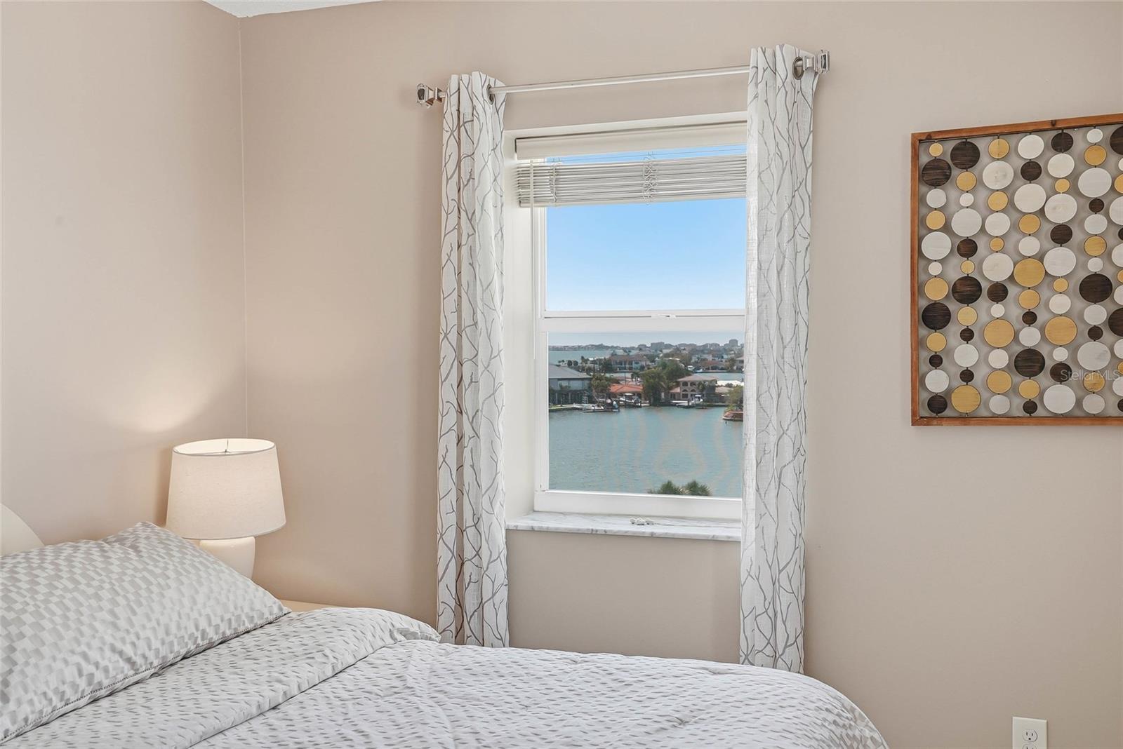 Water views of Boca Ciega Bay from the Primary Bedroom.