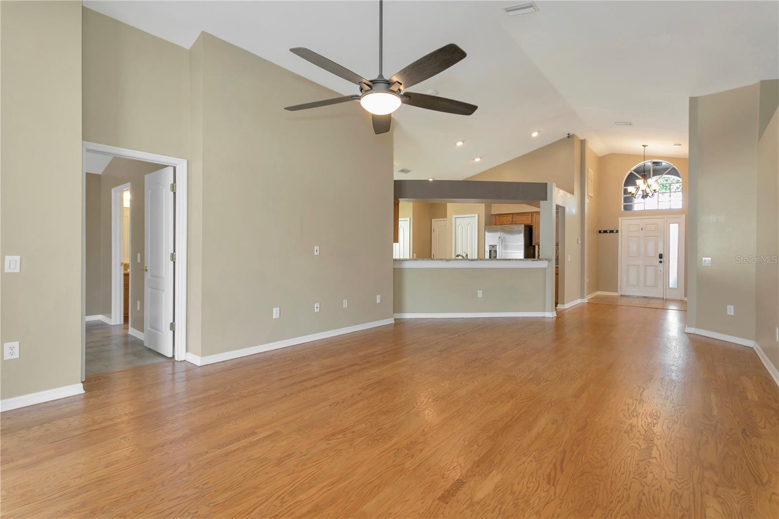 Open Living Room Space with High Ceilings