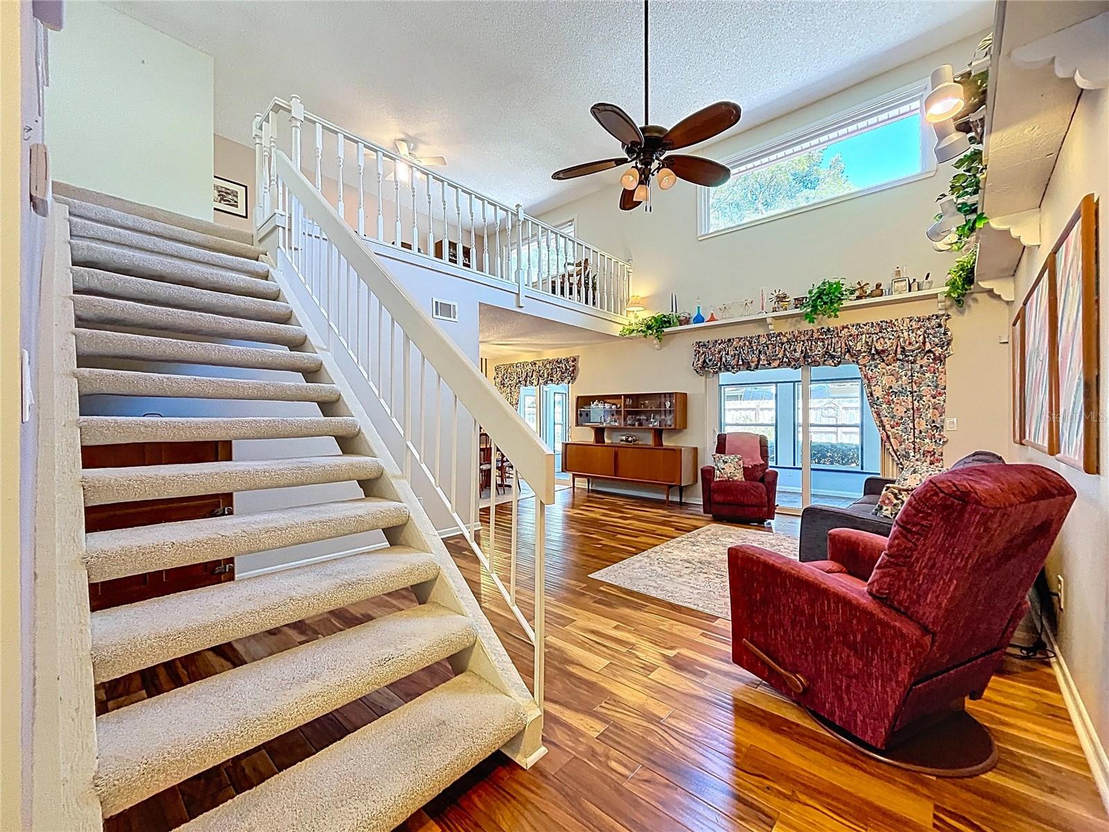 Stairway leads to loft
