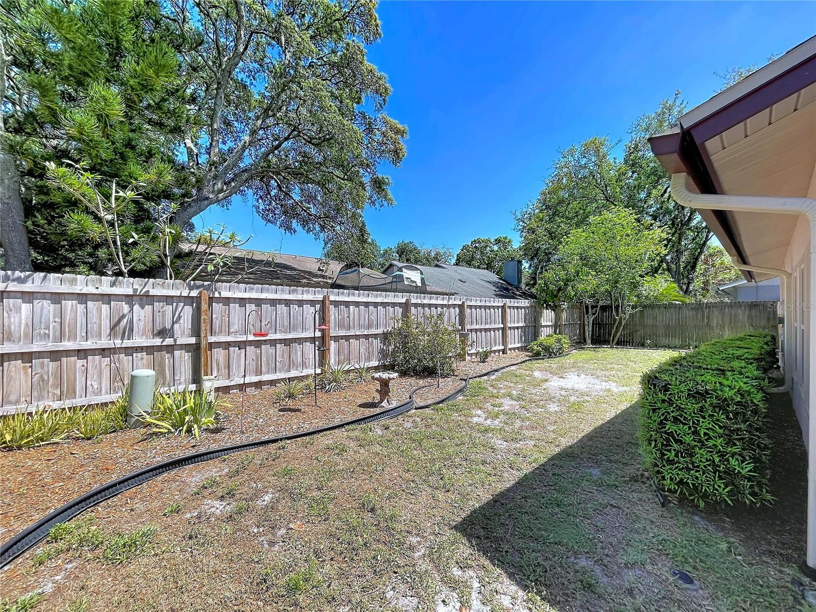 Back yard with area for garden