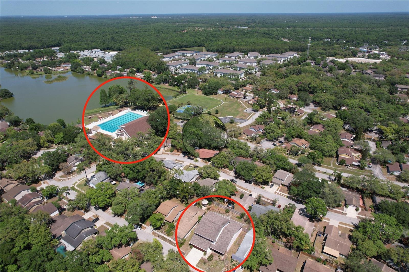 Aerial view of Lake Forest community
