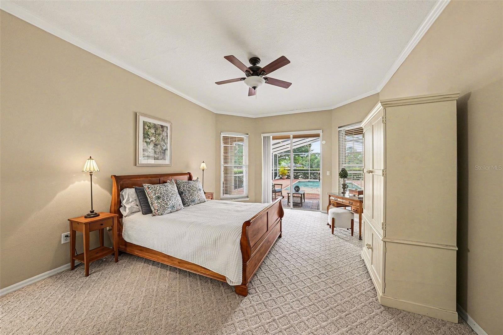 Primary Bedroom-opens to the screened-in backyard