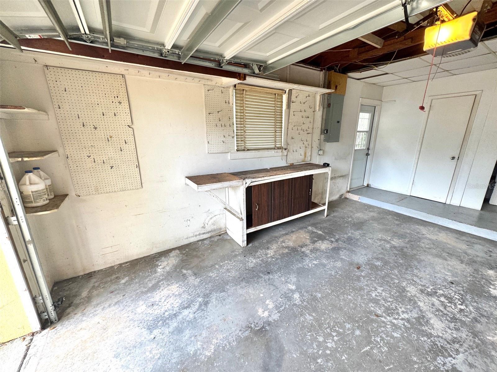 Work bench in garage