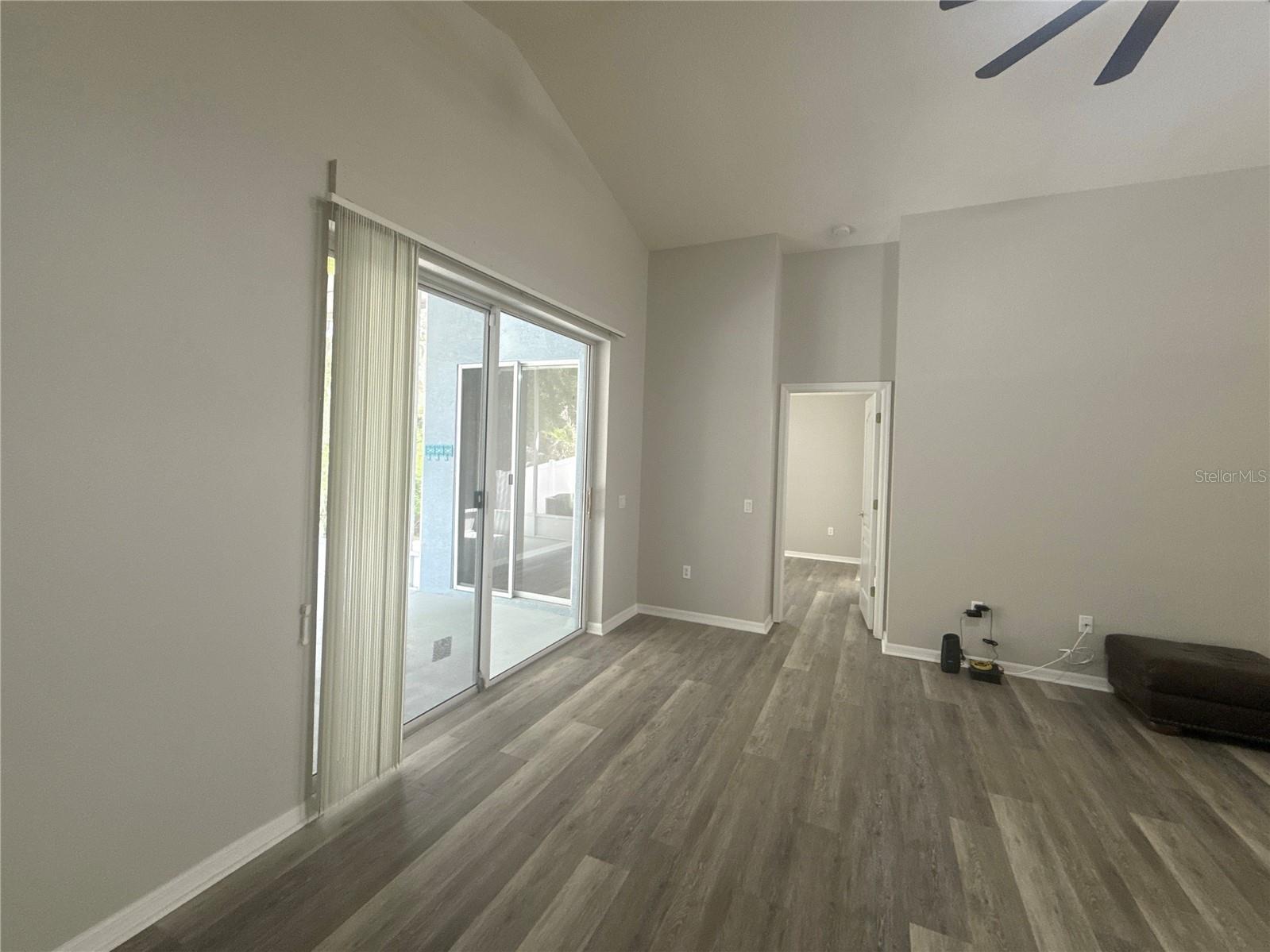 looking across to back slider and primary bed