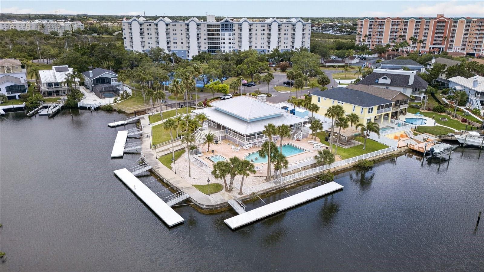 Gulf Landings Clubhouse and Pool with hot tub and sauna room.