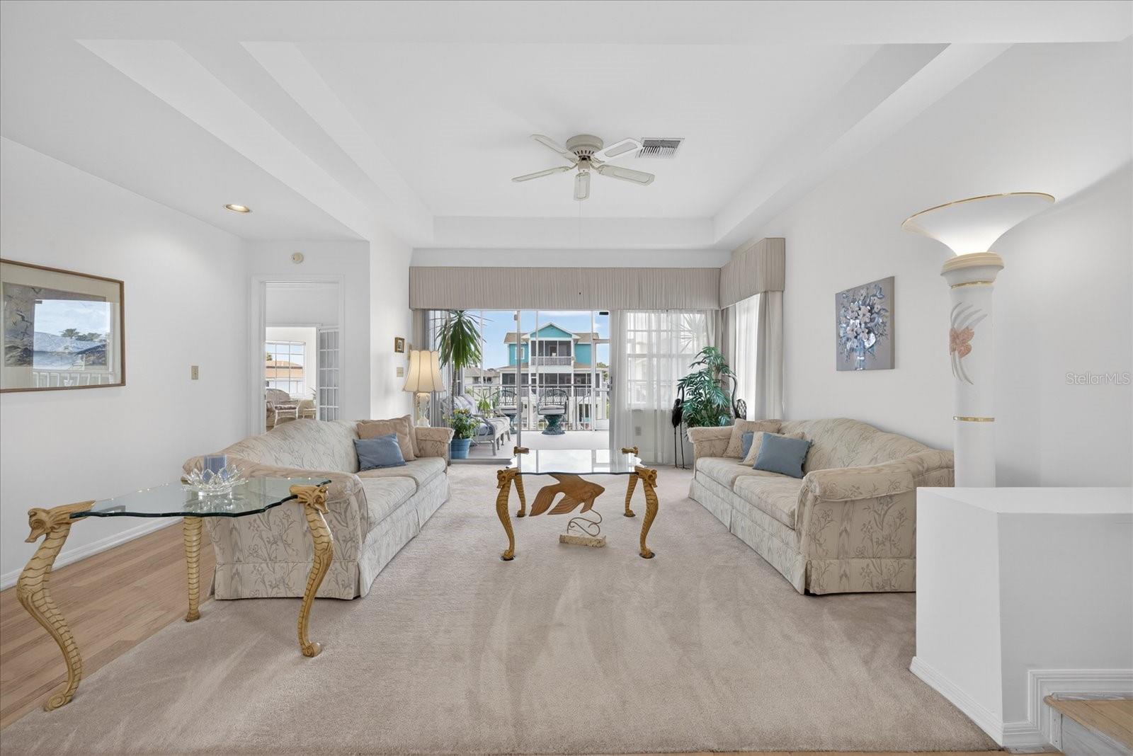 Main living room with water views