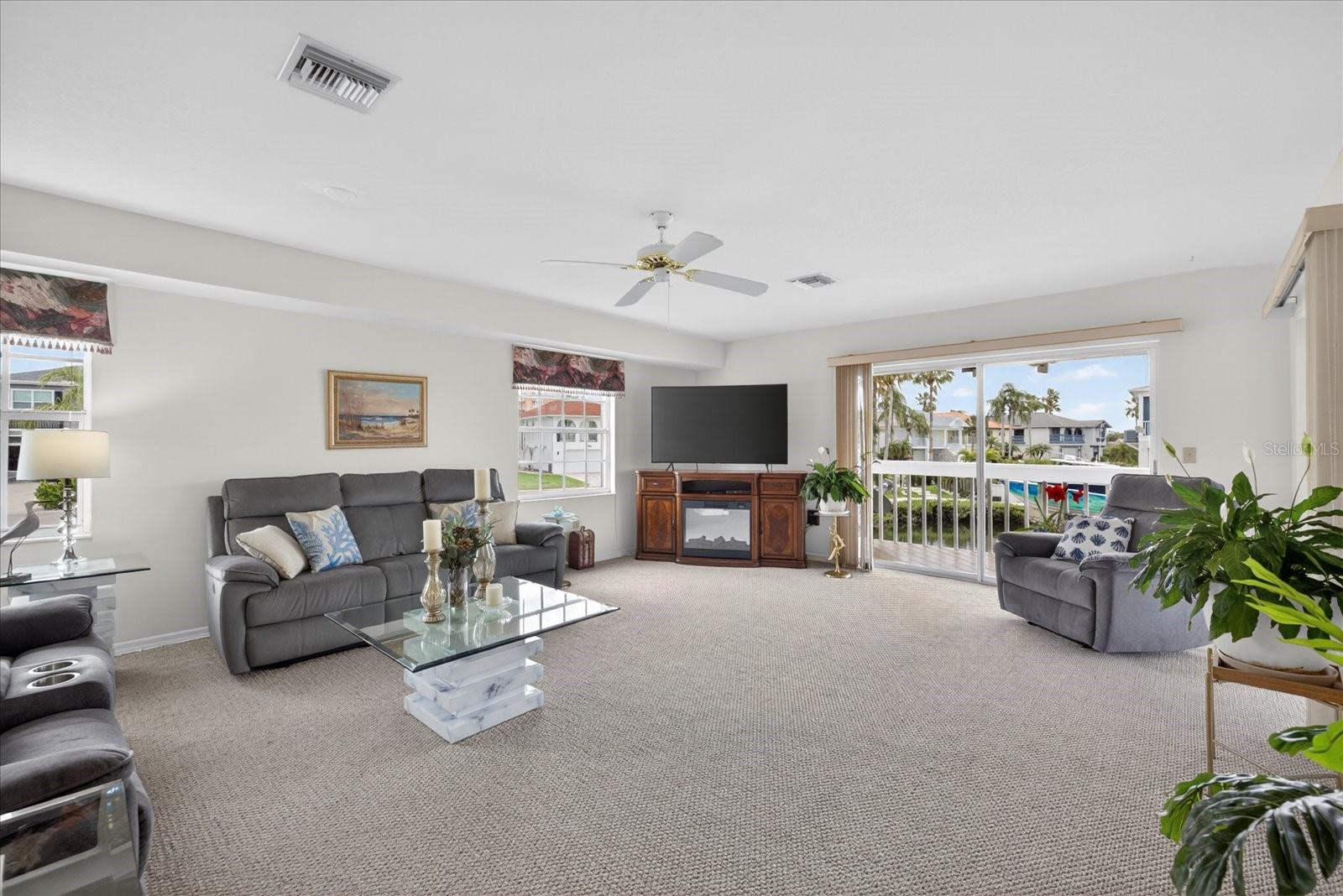 Family room water views