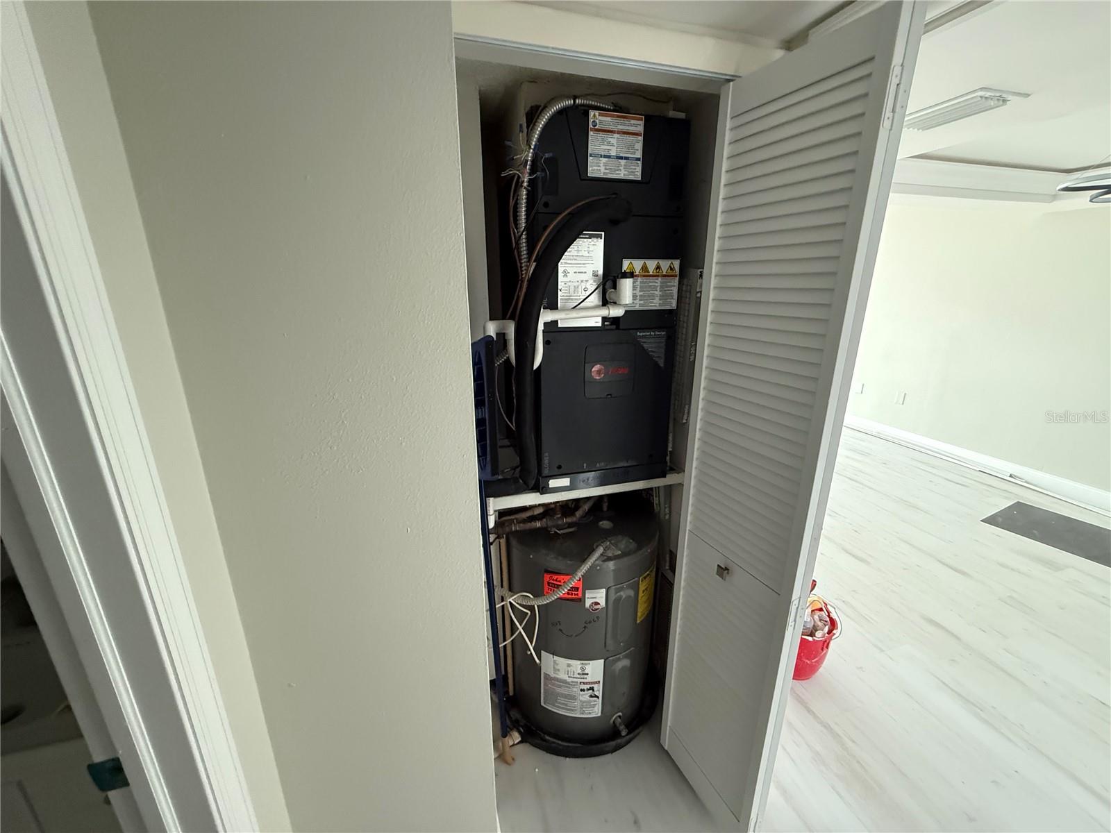 Electric HVAC and Hot Water Heater Closet