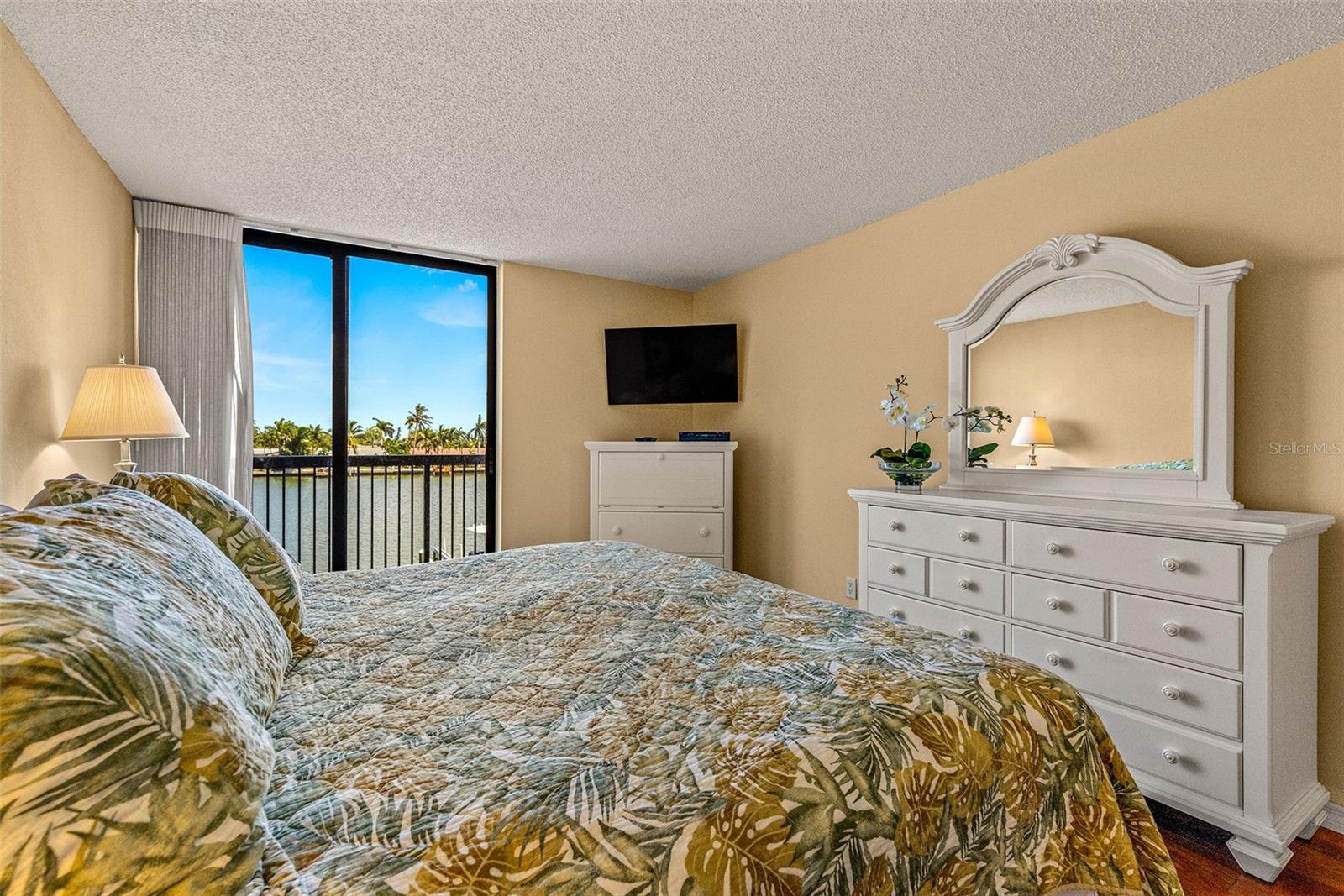 Primary bedroom with stunning water view