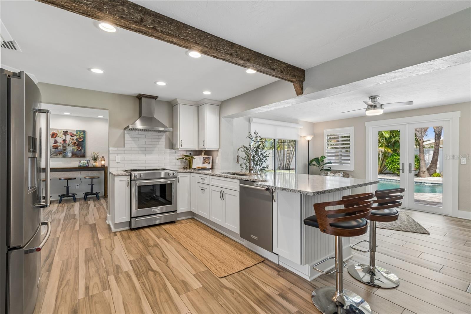 Remodeled kitchen, quartz counters, KitchenAid suite
