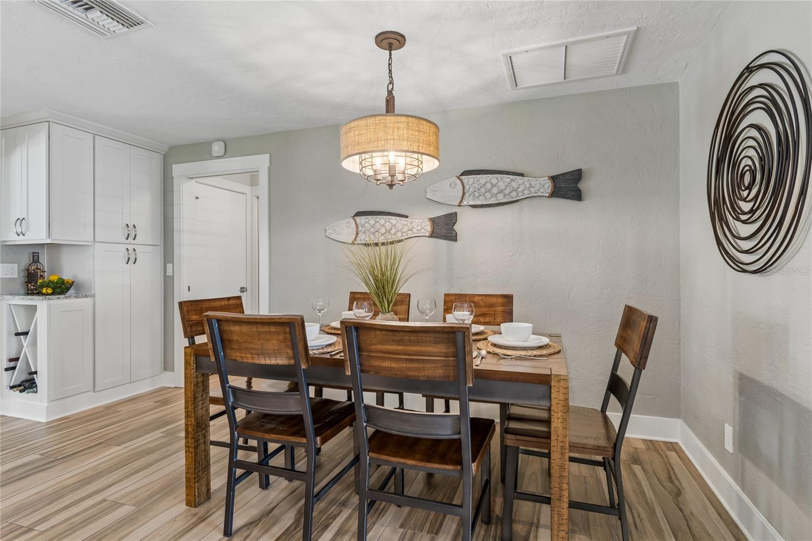 Custom cabinetry, wine storage, pantry pullouts