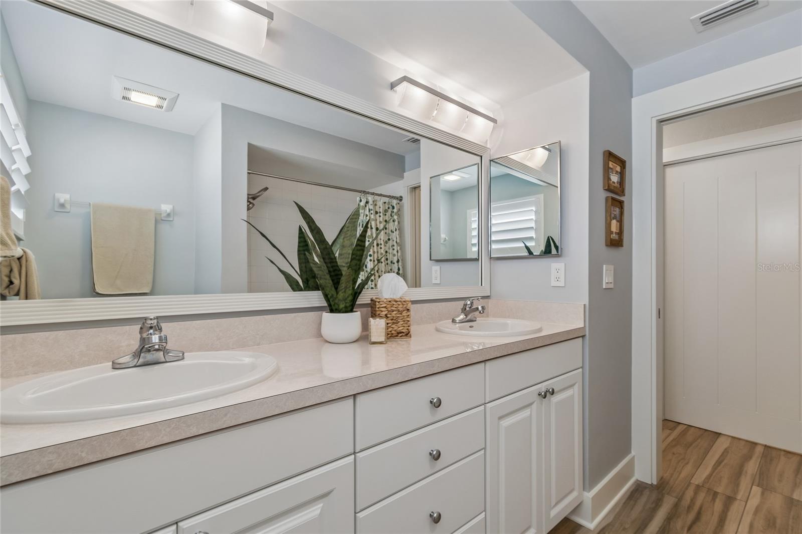 Custom hallway pocket door, added guest privacy