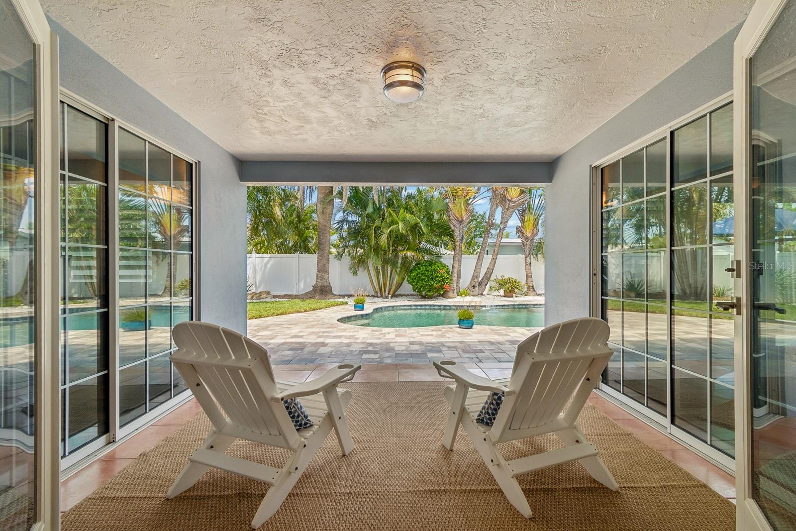 Covered lanai for seamless indoor-outdoor living