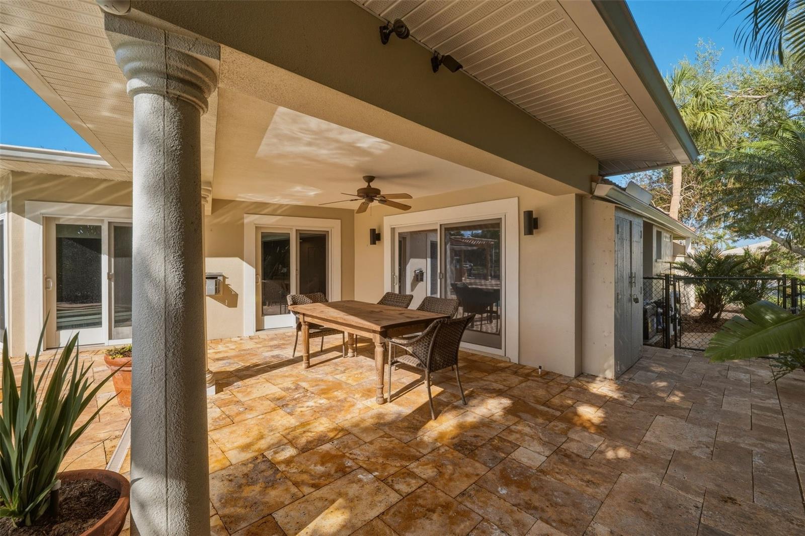 Covered patio off the primary and living room