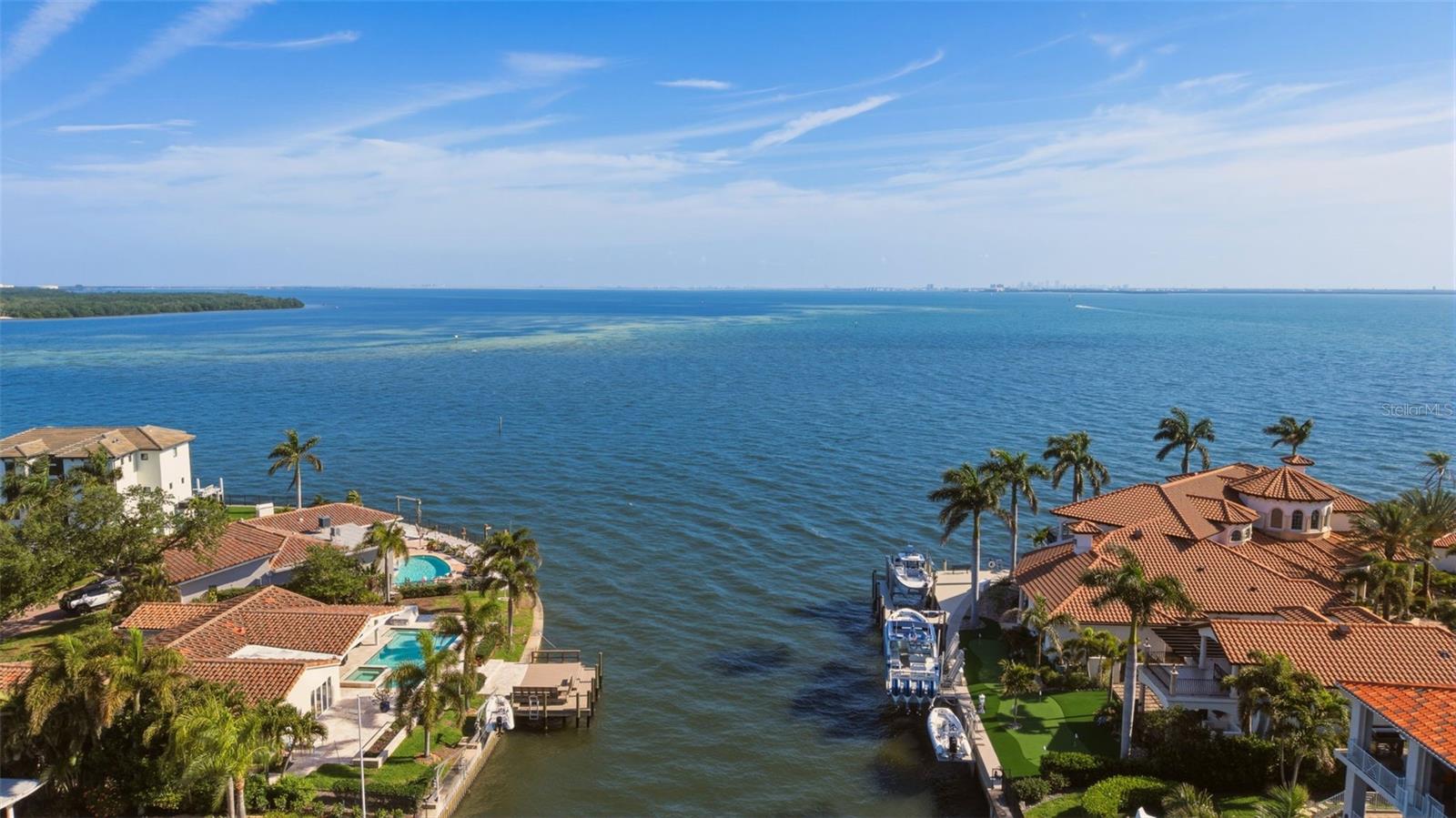 Views of downtown Tampa and unobstructed Bay access