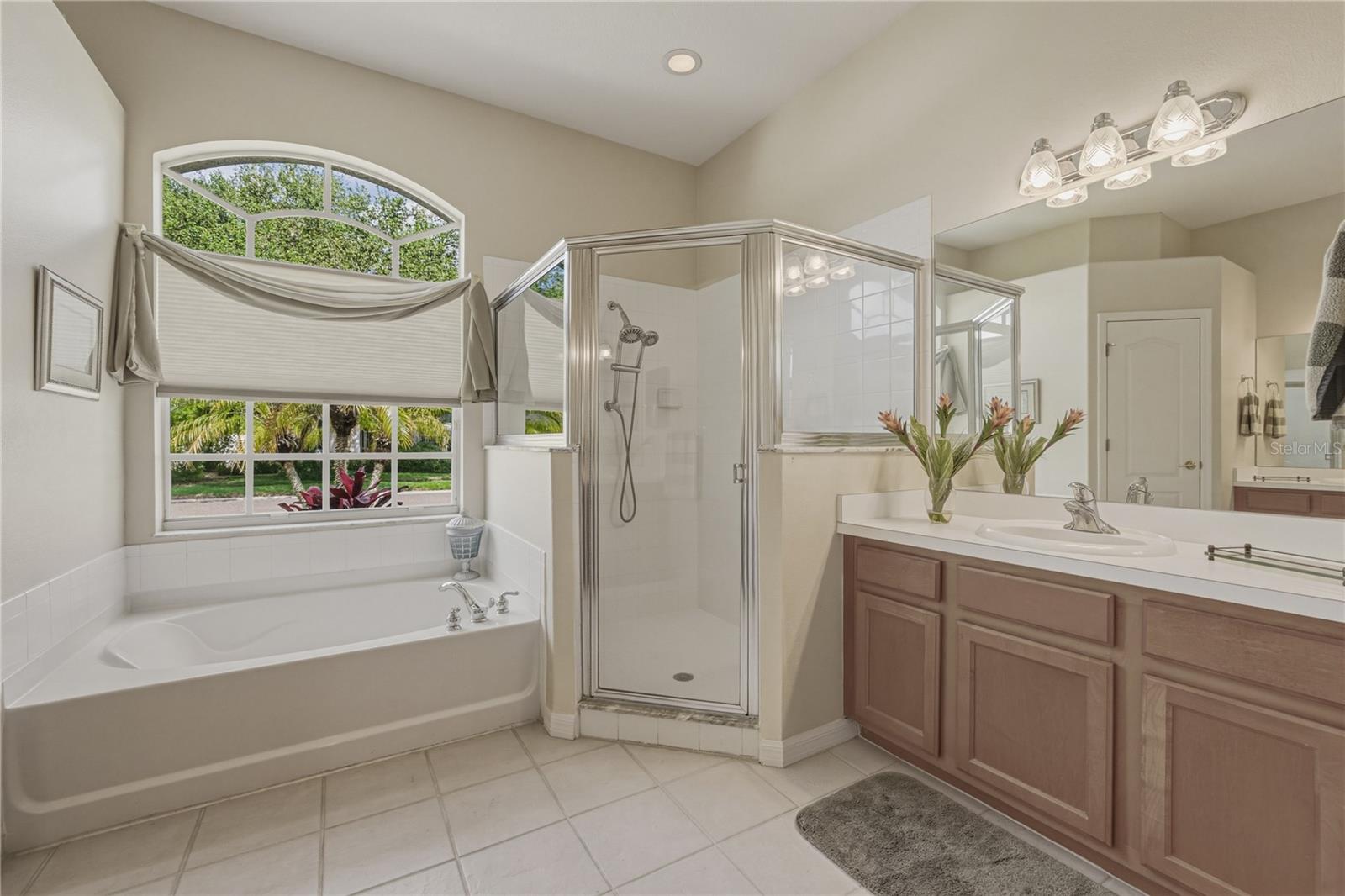 Ensuite - Double Vanity, soaking tub, water closet, walk-in shower