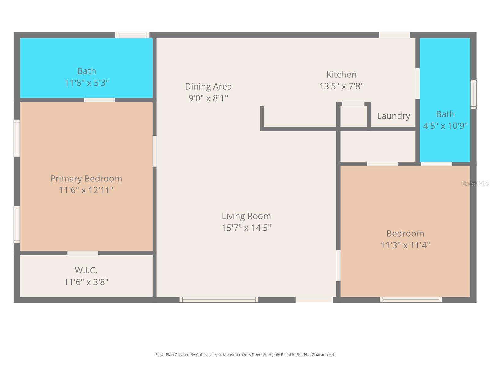 2/2 Manufactured Home Built in 2006 with 2 Primary Bedrooms/Bathrooms Floor Plan