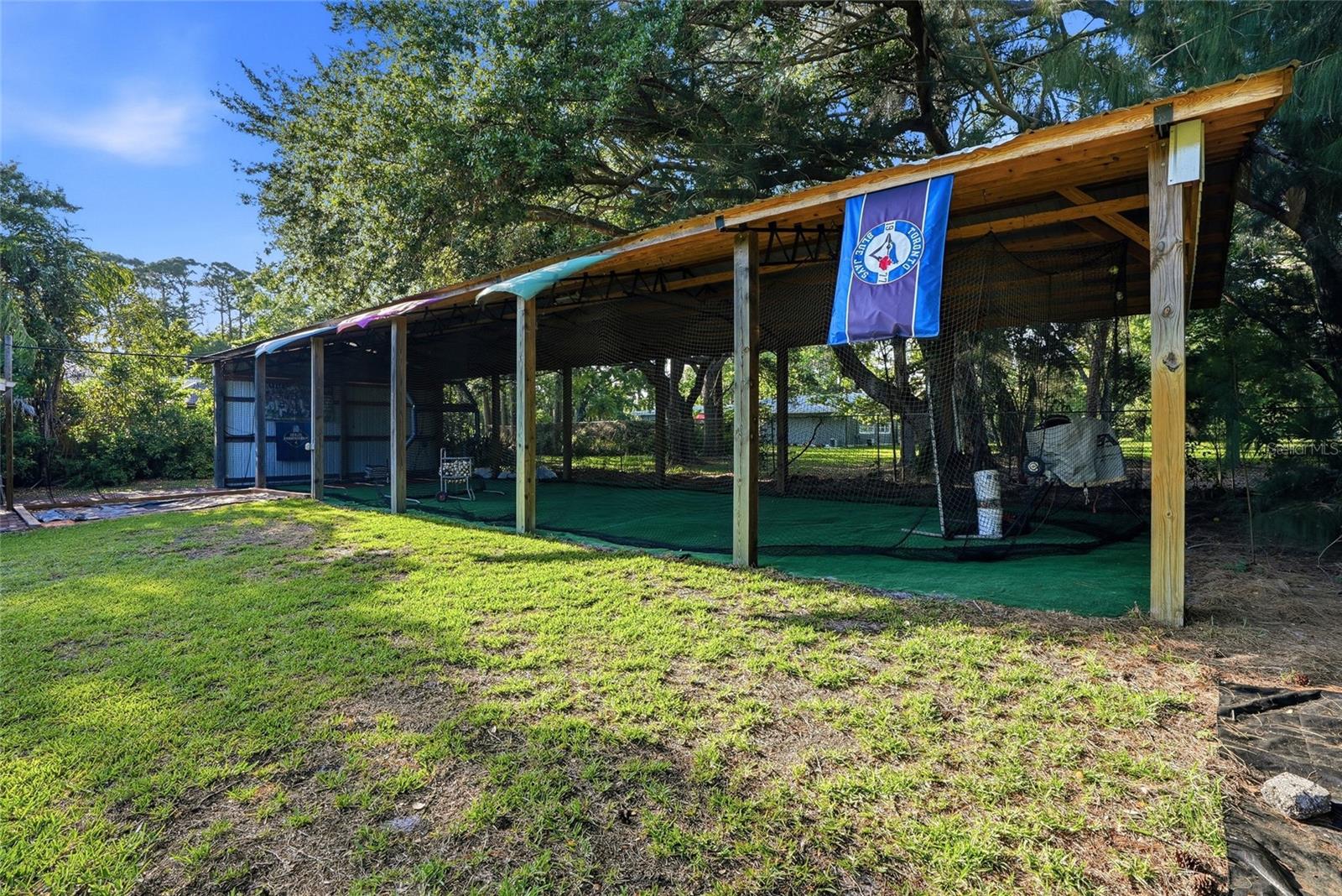 Covered Pole Barn with electricity.