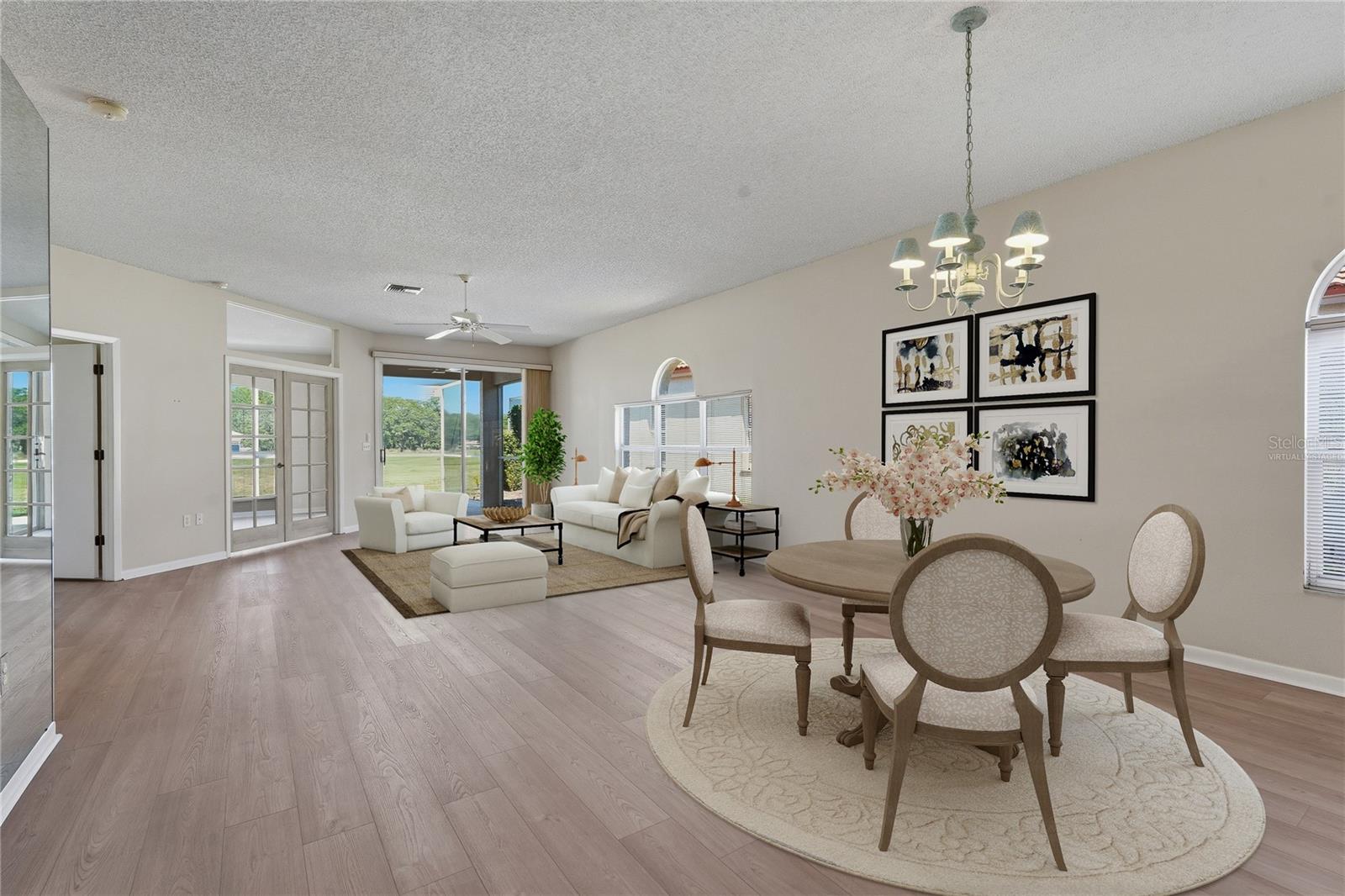 Virtually Staged Living Room / Dining Room