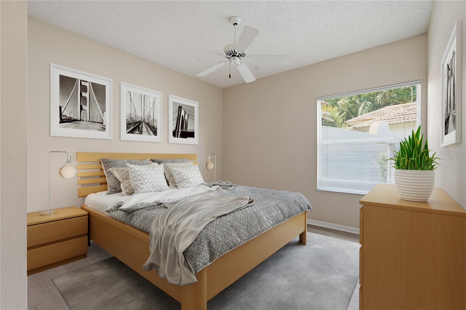 Virtually Staged Spare Bedroom