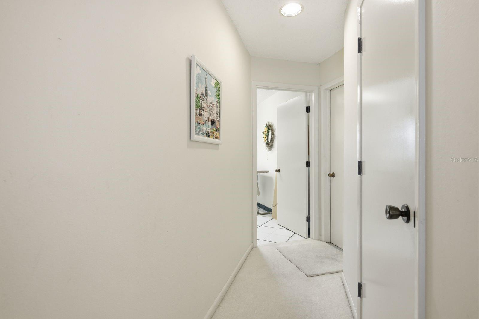 Hallway to Storage closet, Laundry and 3 car garage