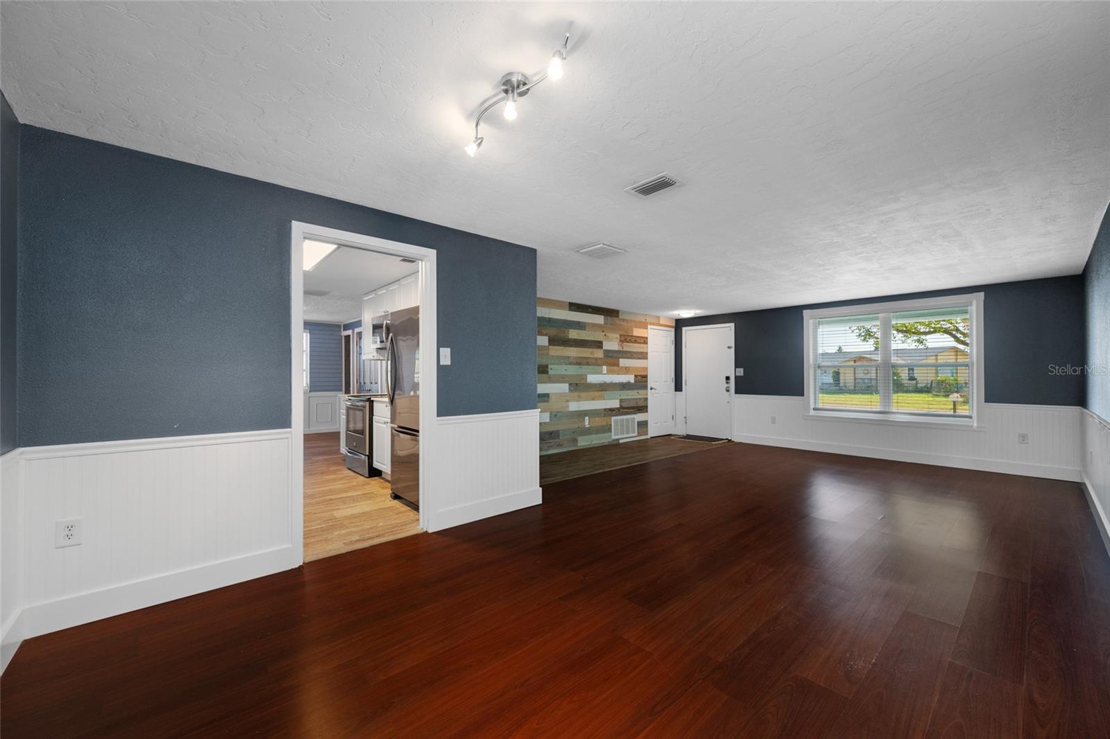 Front door foyer, living room, dinning room