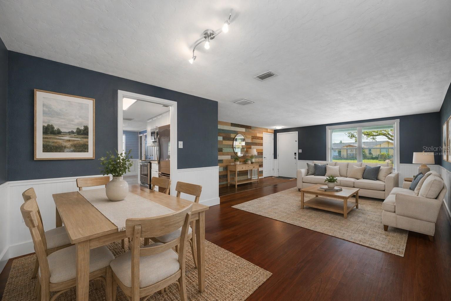 Virtually Staged Dining & Living Areaa